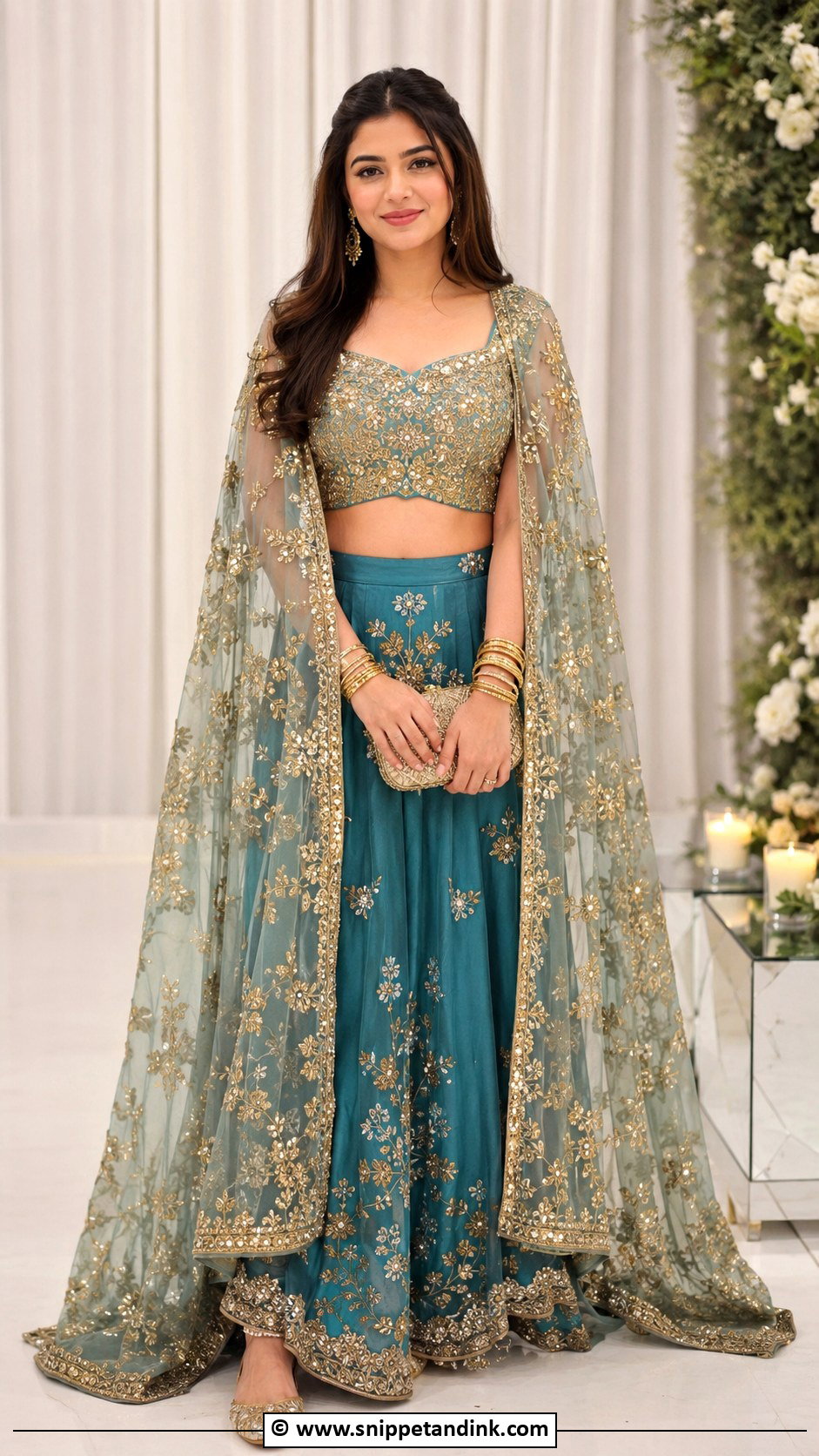 Cape Style Mehndi Dress - Snippet and Ink - 30 Pakistani Mehndi Dresses