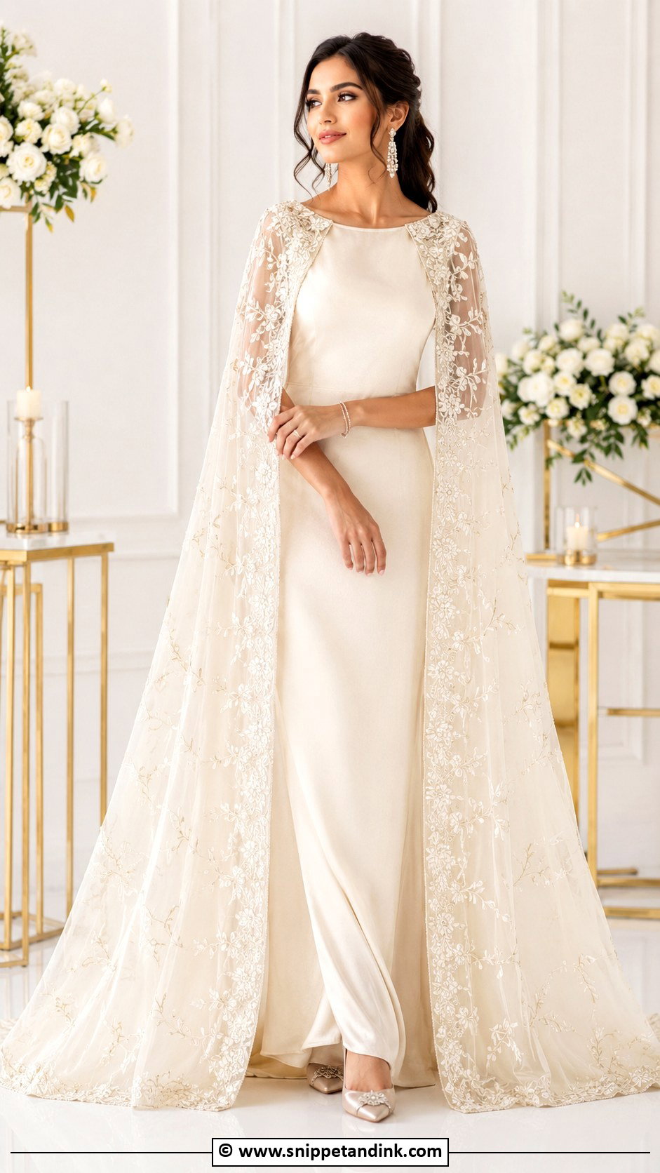 Cape Style Valima Gown - Snippet and Ink - 25 Valima Dress Ideas