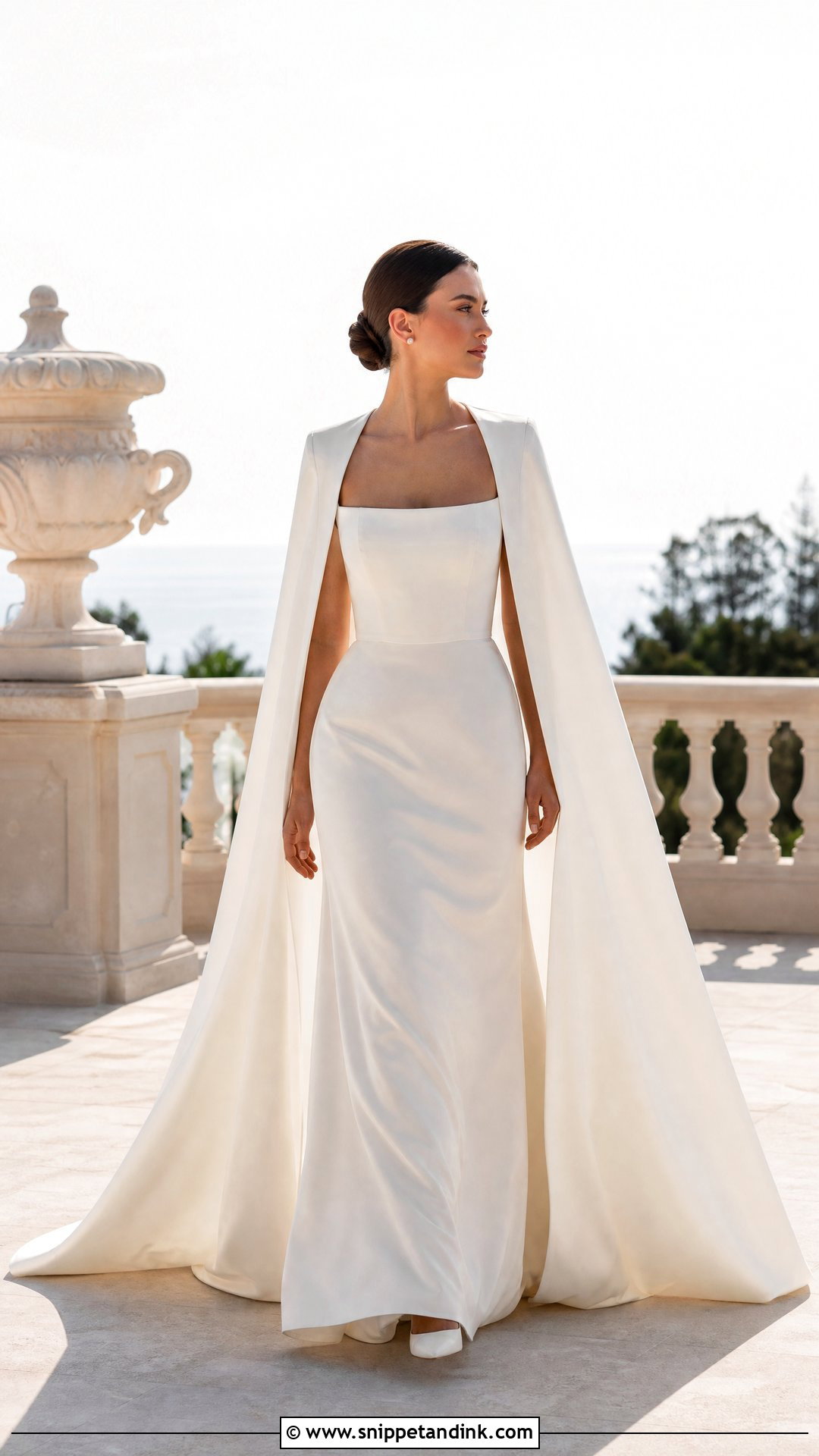 Cape Taffeta Wedding Dress - Snippet and Ink - 25 Taffeta Wedding Dress Ideas