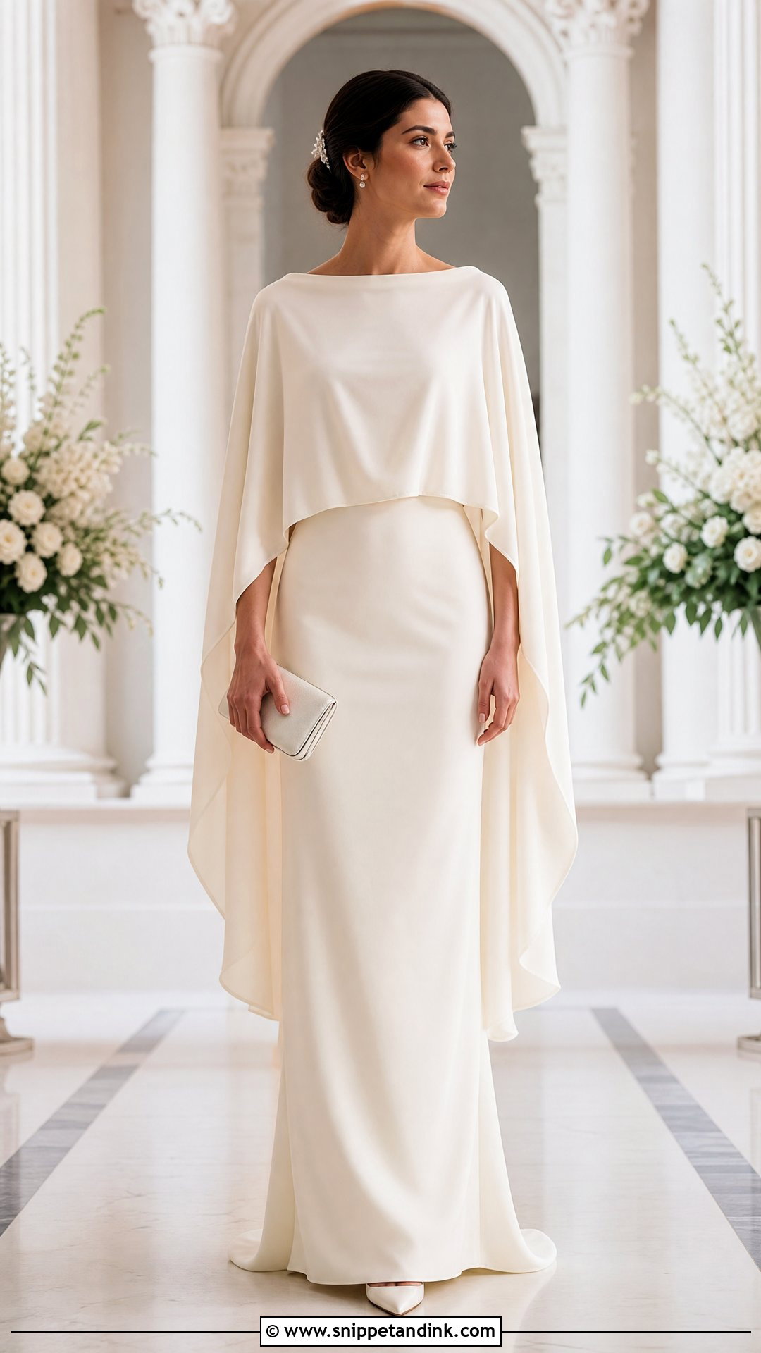 Cape Top And Column Skirt Bridal Separates - Snippet and Ink - 25 Bridal Separates Ideas
