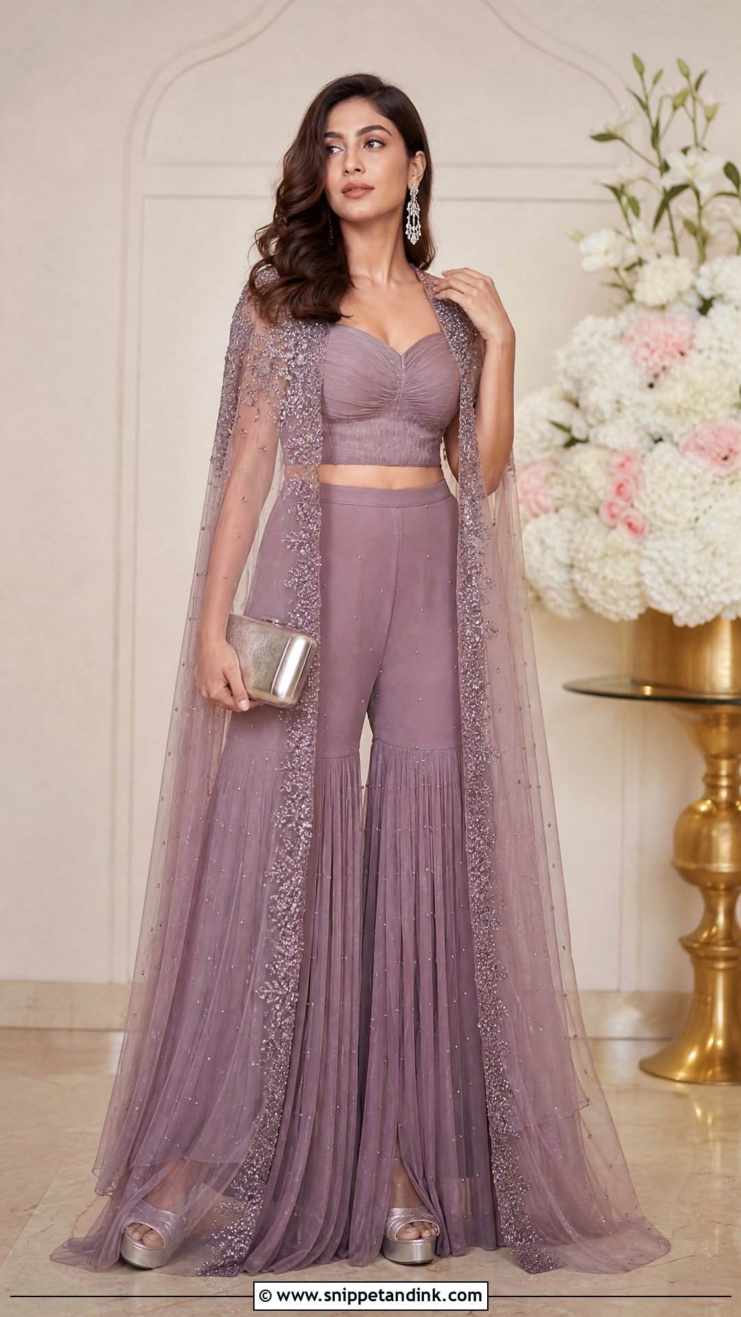 Cape Top Sharara Set - Snippet and Ink - 20 Sharara Designs Party Wear Indian Weddings