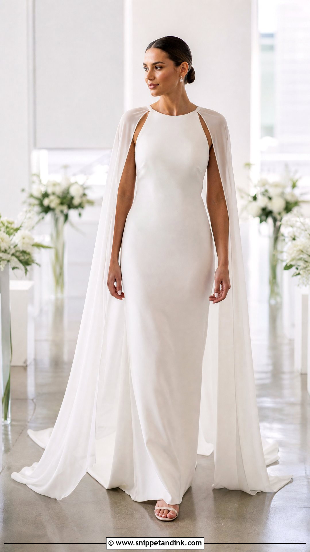 Cape Train Wedding Dress - Snippet and Ink - 25 Detachable Train Wedding Dress Ideas