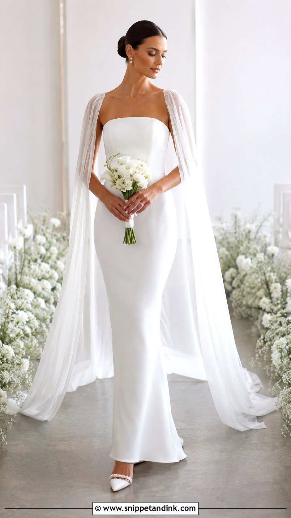 Cape Train Wedding Dress - Snippet and Ink - 25 Long Train Wedding Dress Ideas
