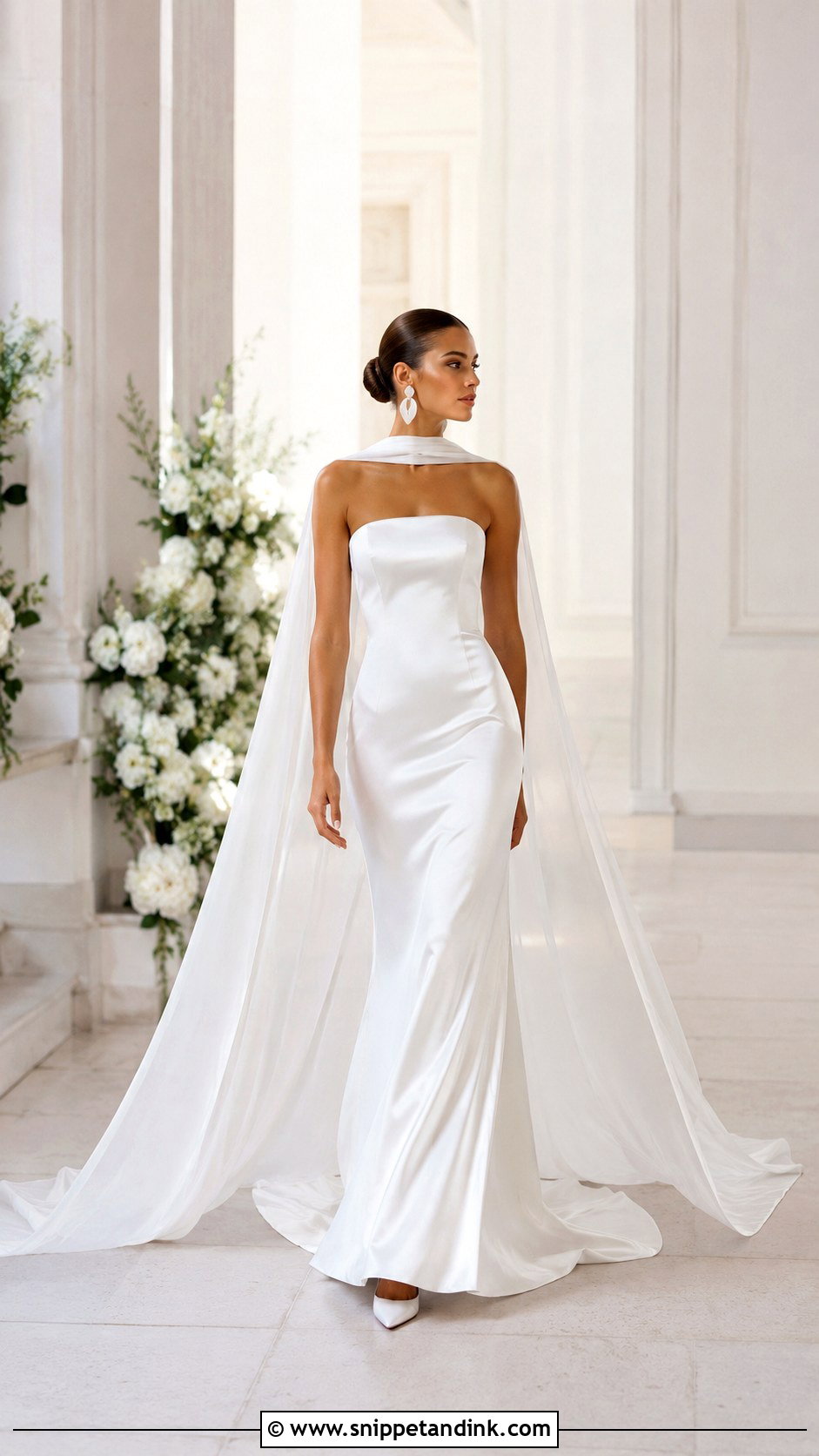 Cape Train Wedding Dress - Snippet and Ink - 25 Bridal Train Styles