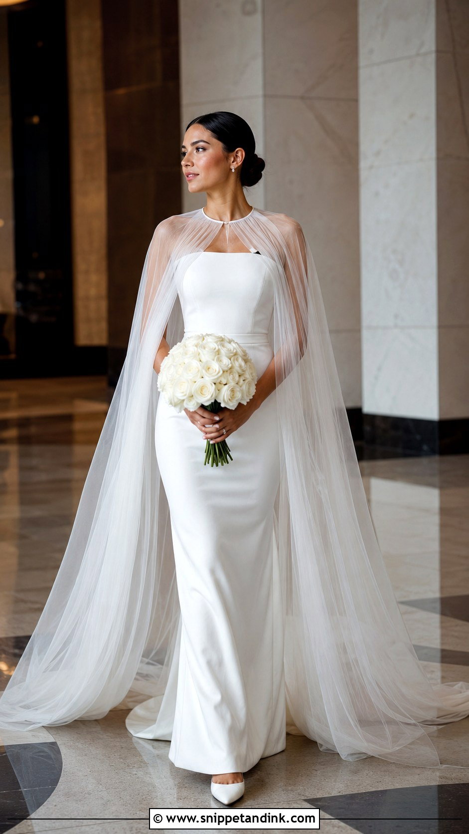 Cape Veil Bride Look - Snippet and Ink - 20 Lovely Bride Ideas