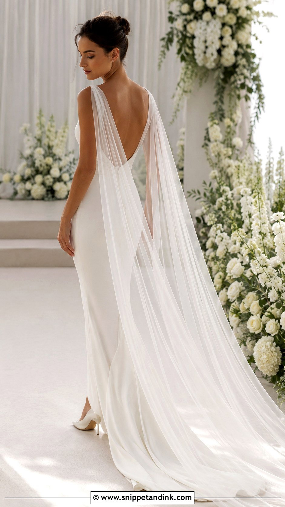 Cape Veil Siren Wedding Dress - Snippet and Ink - 30 Siren Wedding Dress Ideas