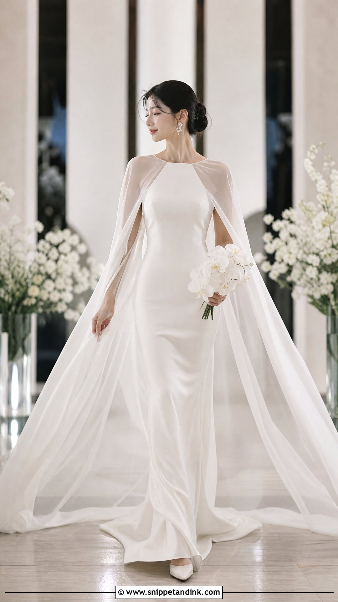 Cape Veil Ulzzang Wedding Dress - Snippet and Ink - 20 Ulzzang Wedding Dress Ideas
