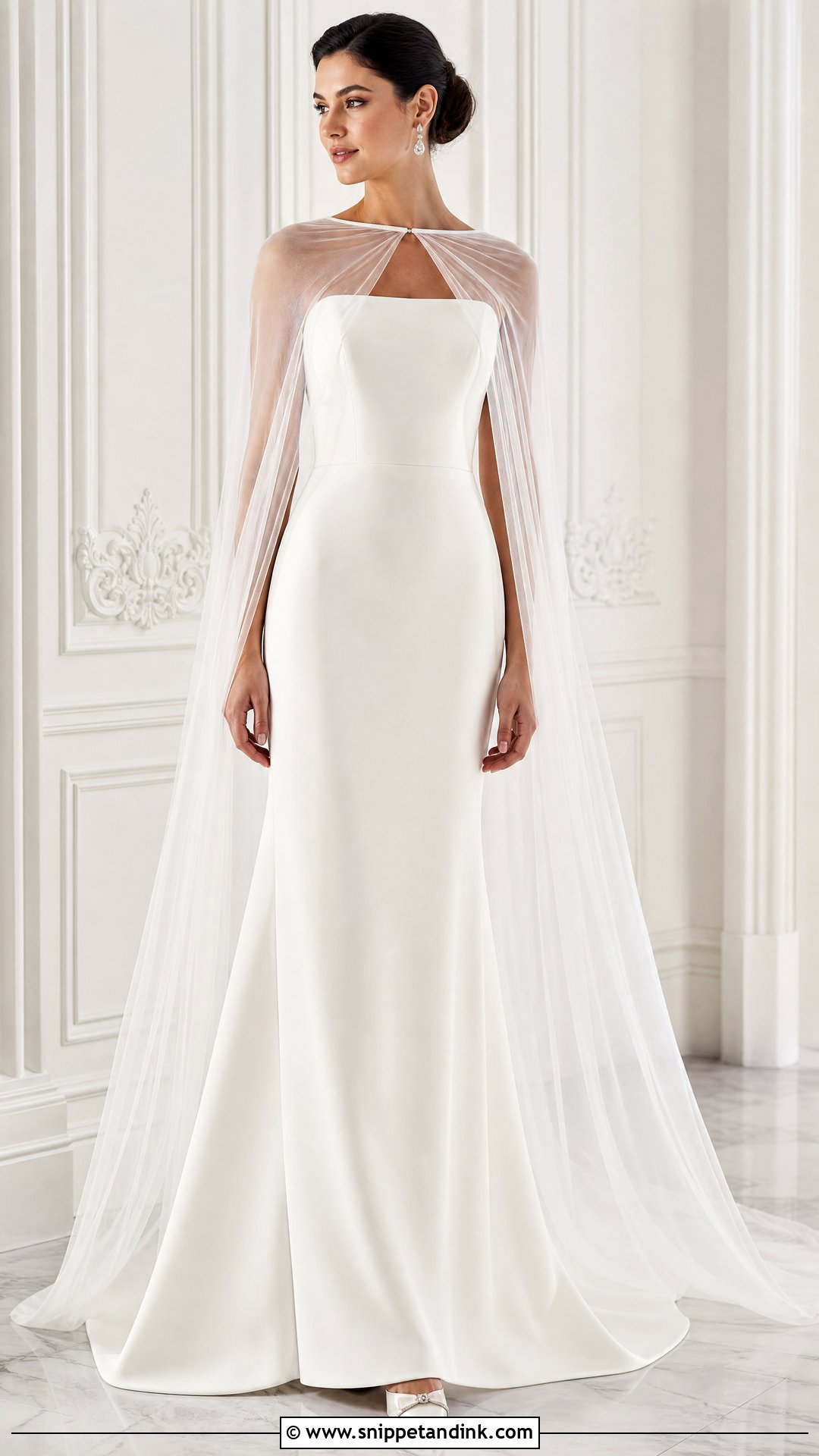 Cape Veil Wedding Dress - Snippet and Ink - 25 Regal Wedding Dress Ideas