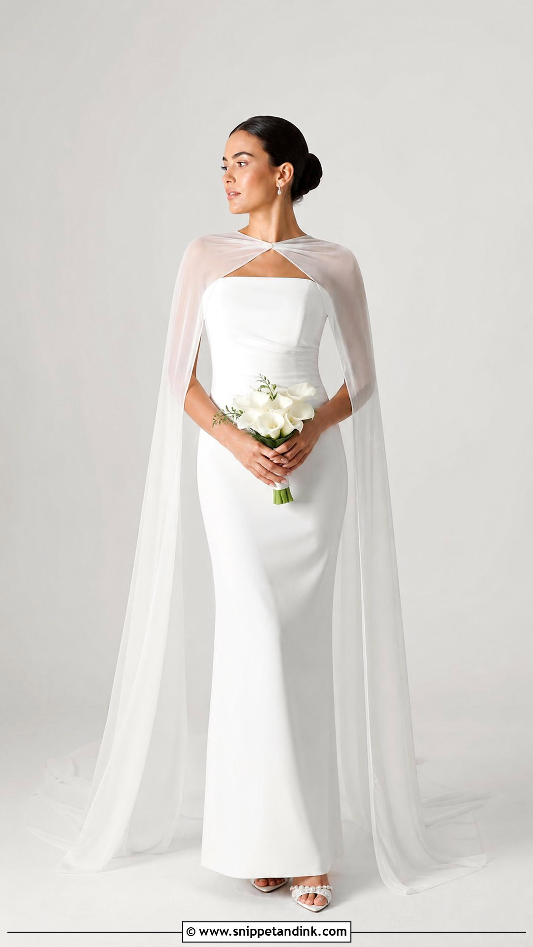 Cape Veil Wedding Dress Art - Snippet and Ink - 25 Wedding Dress Art Ideas