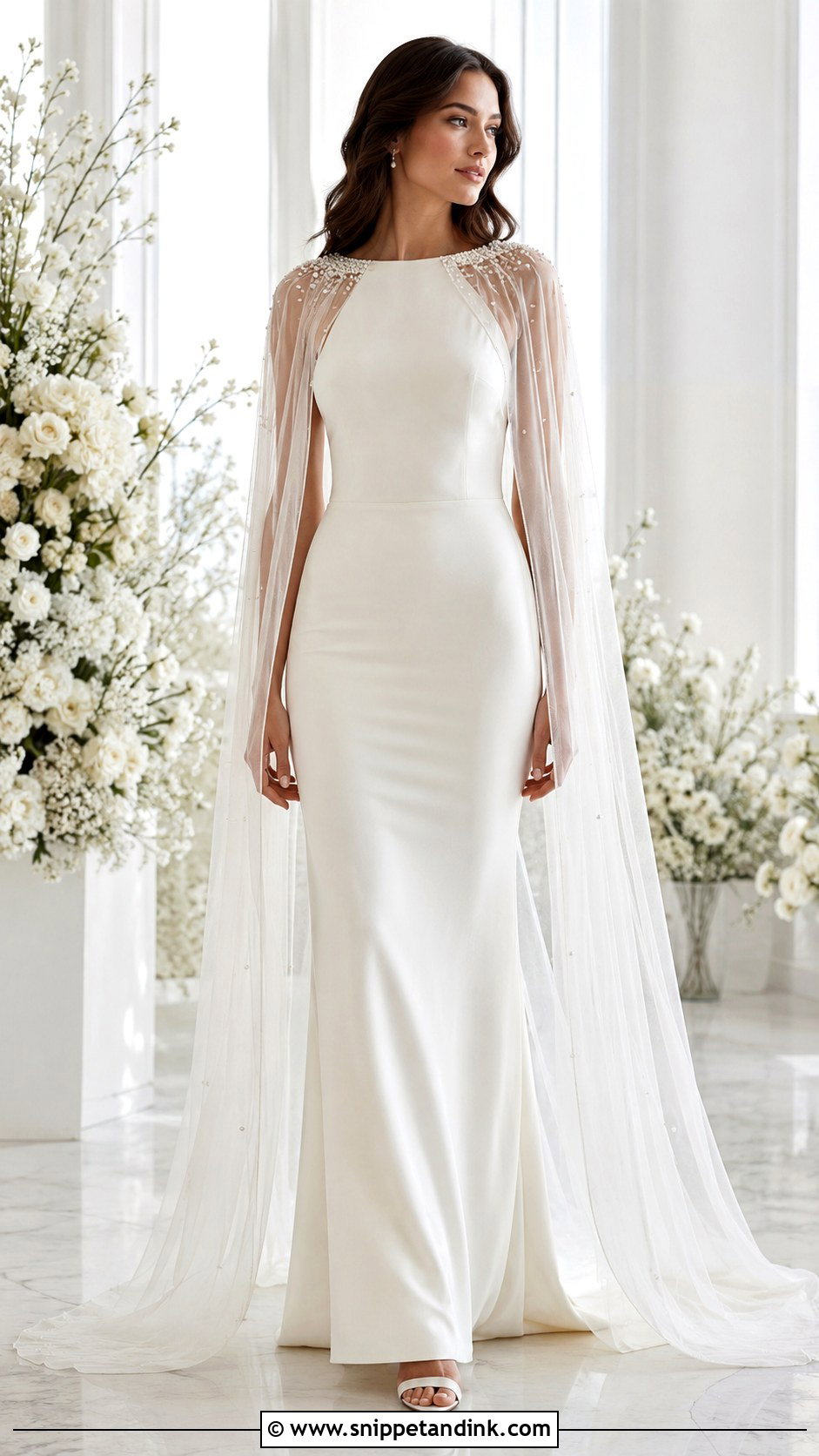 Cape Veil Wedding Dress - Snippet and Ink - 25 Soft Romantic Wedding Dress Ideas