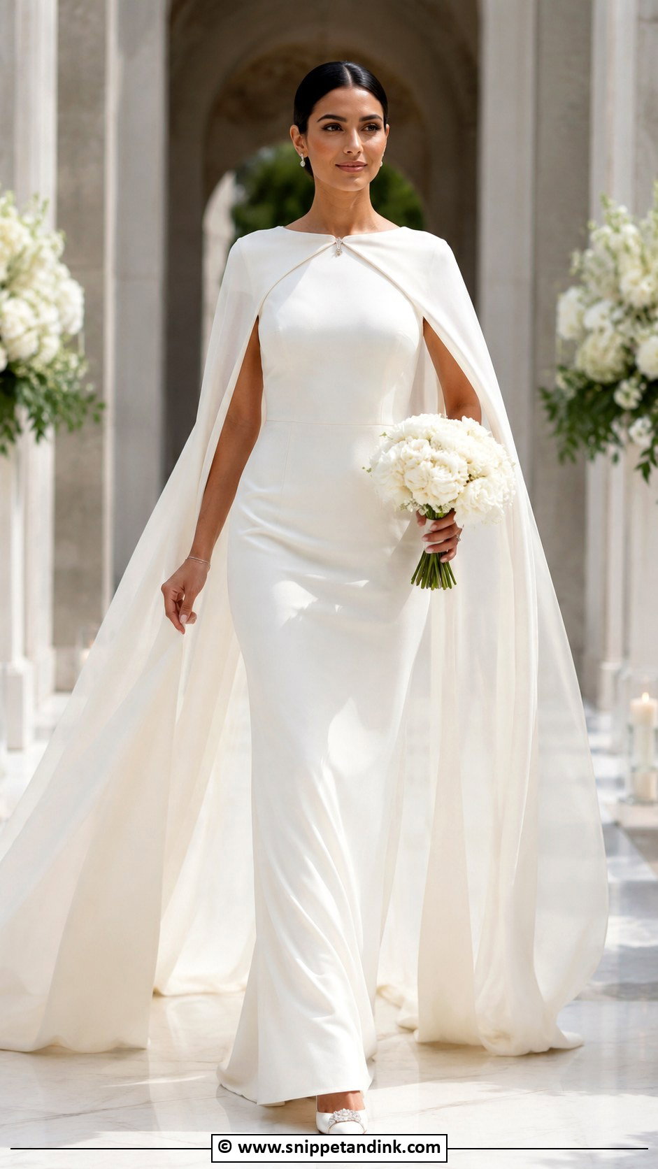 Cape Wedding Dress - Snippet and Ink - 25 Glam Wedding Dress Ideas