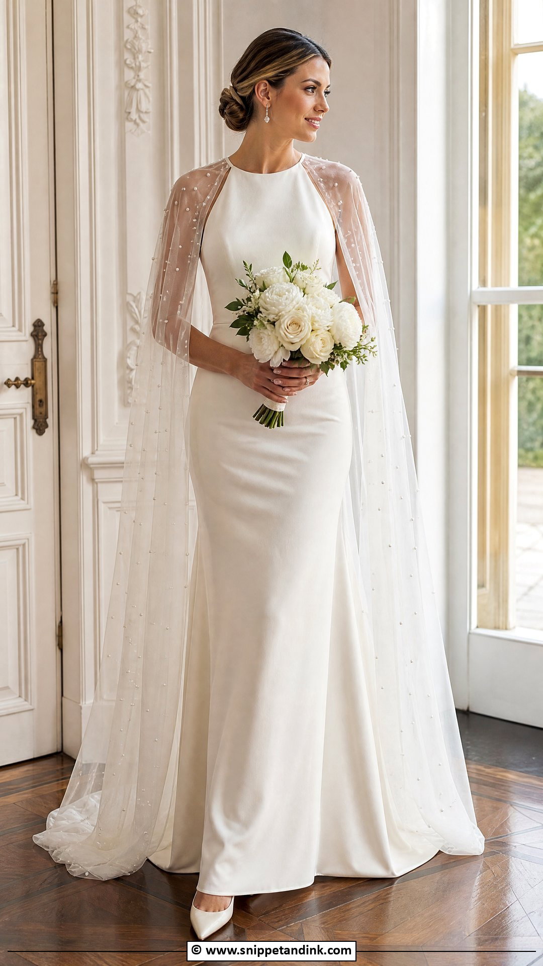 Cape Wedding Dress - Snippet and Ink - 35 Dream Wedding Dresses