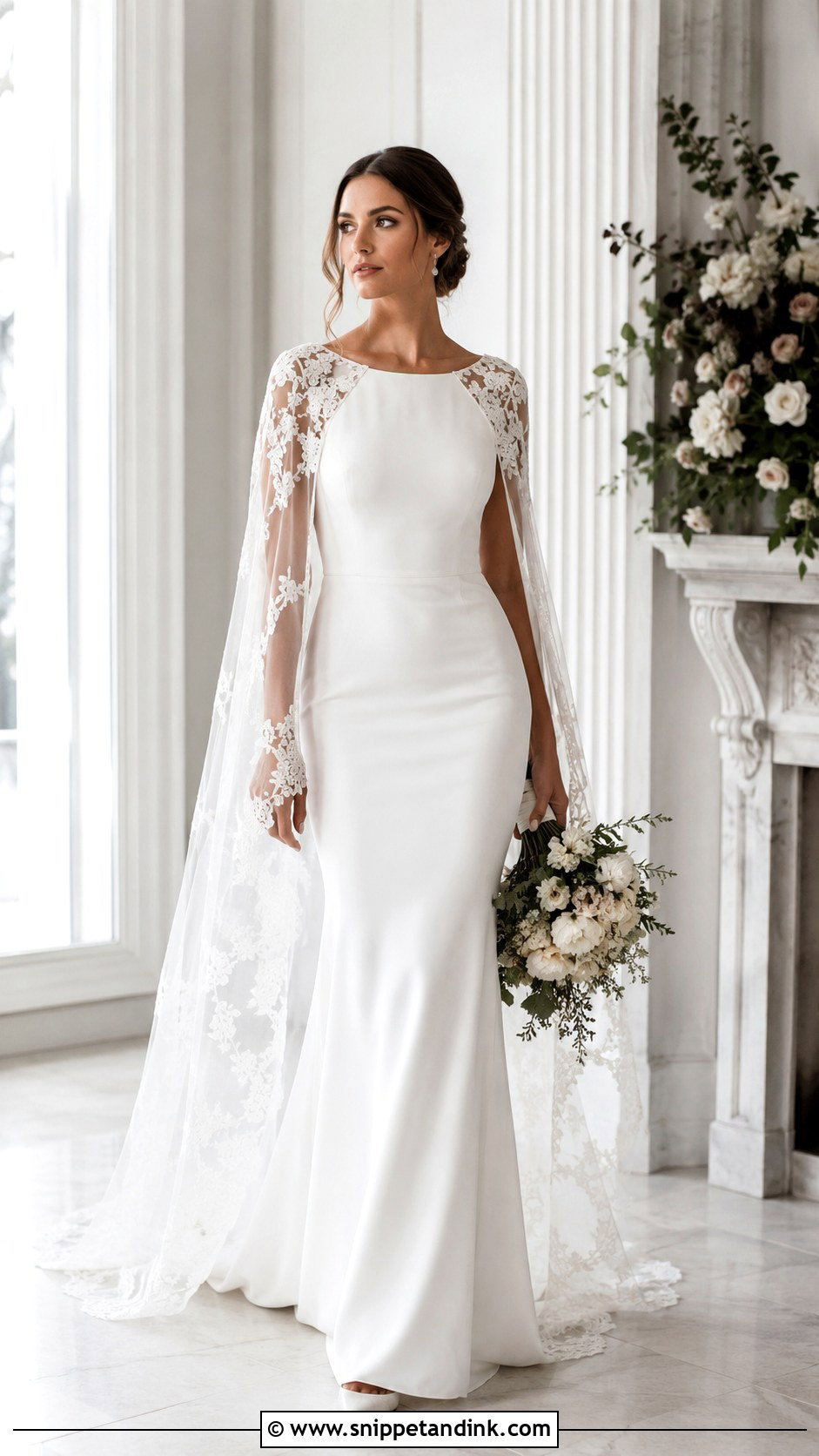 Cape Wedding Dress - Snippet and Ink - 30 Fancy Wedding Dresses