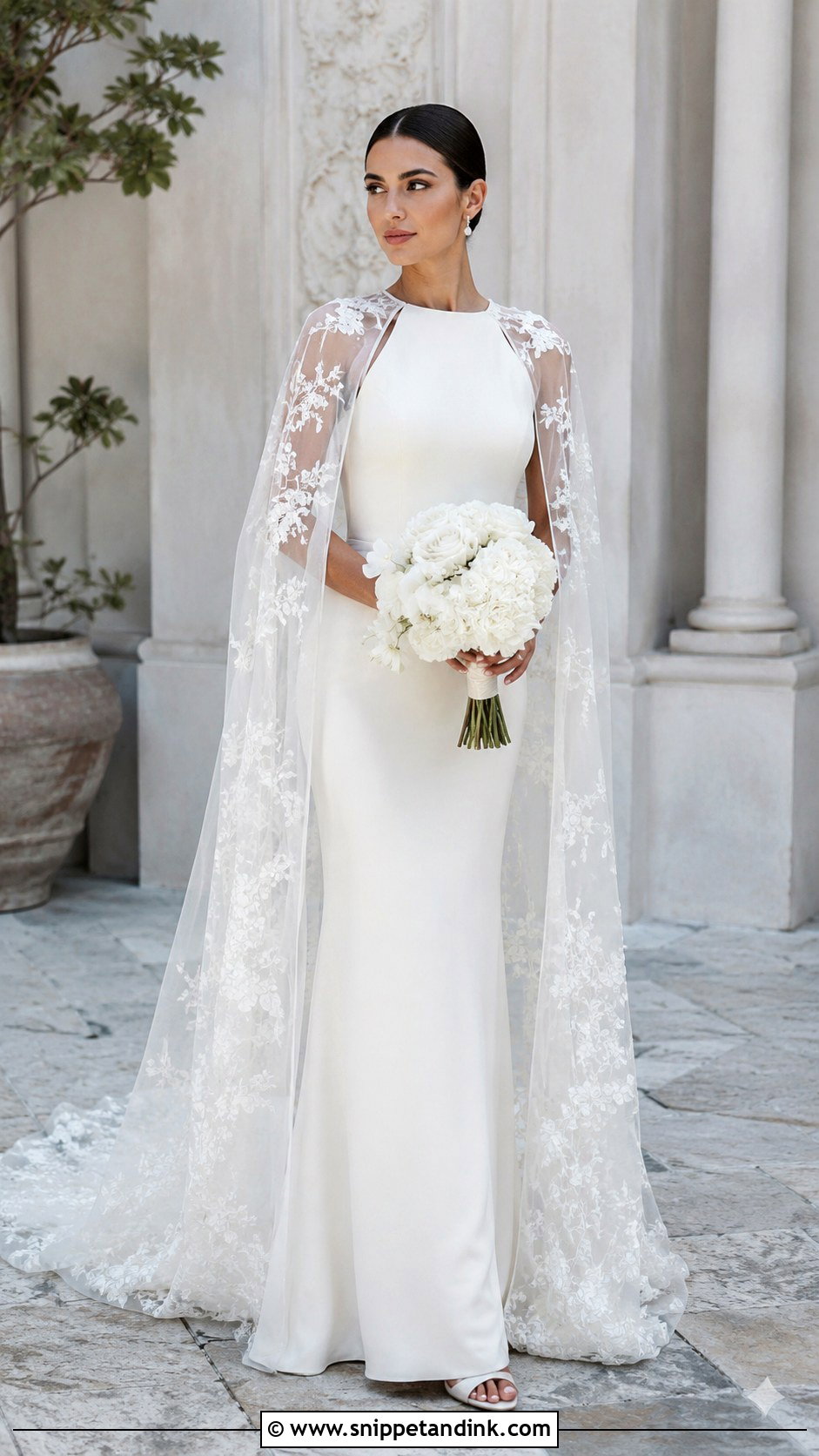 Cape Wedding Dress - Snippet and Ink - 25 Enchanted Wedding Dress Ideas