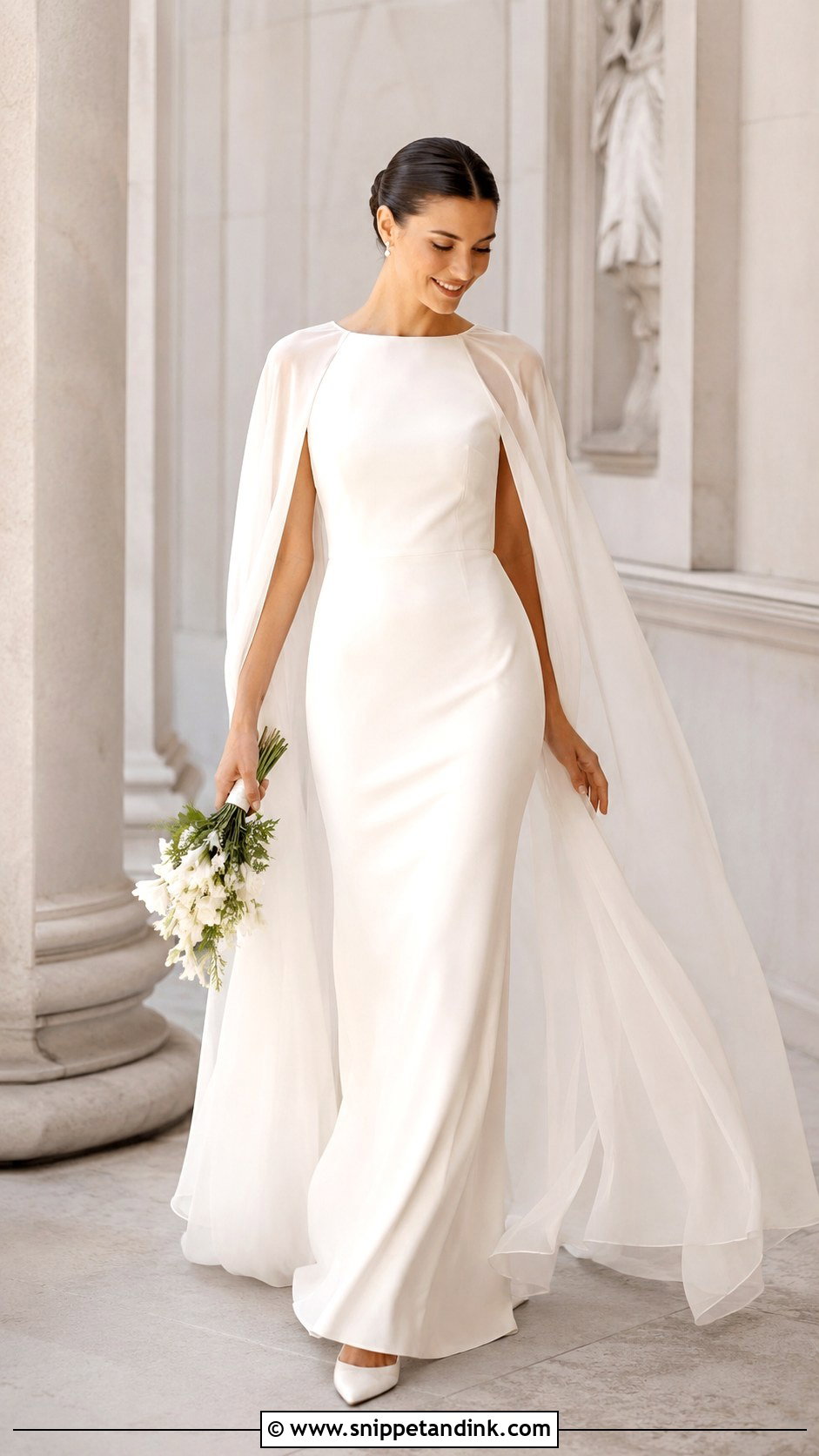 Cape Wedding Dress - Snippet and Ink - 25 Intimate Wedding Dress Ideas