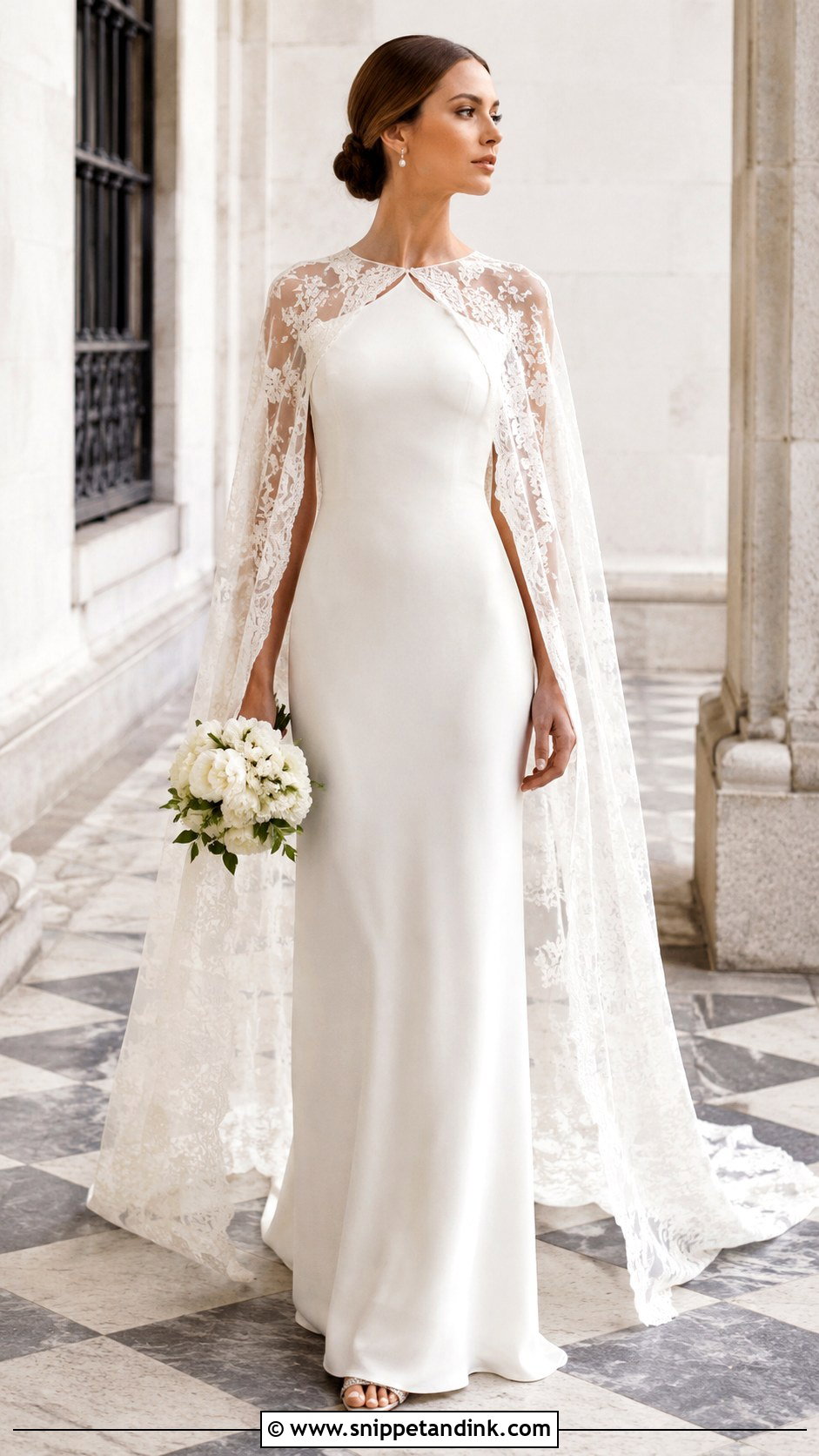 Cape Wedding Dress - Snippet and Ink - 25 Modern Vintage Wedding Dress Ideas