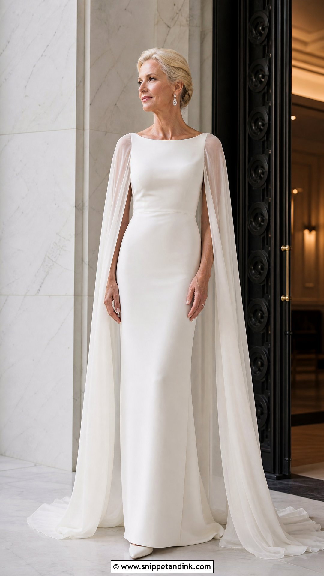 Cape Wedding Dress - Snippet and Ink - 25 Over 50 Bride Wedding Dresses