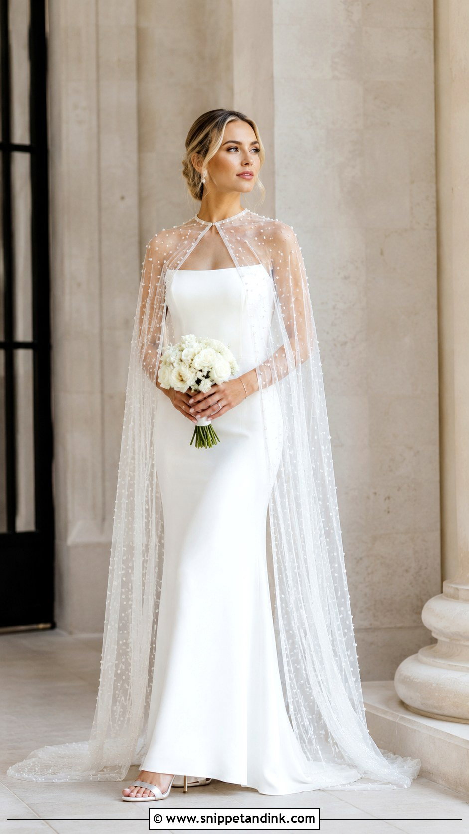 Cape Wedding Dress - Snippet and Ink - 25 Royalty Wedding Dress Ideas