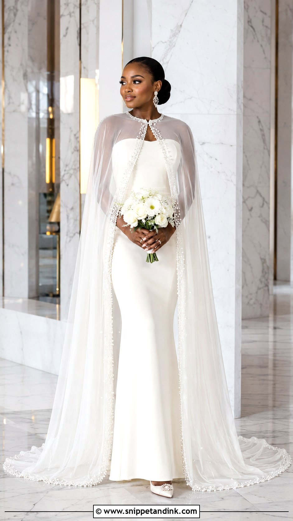 Cape Wedding Dress - Snippet and Ink - 20 Best Lady Wedding Dresses in Nigeria