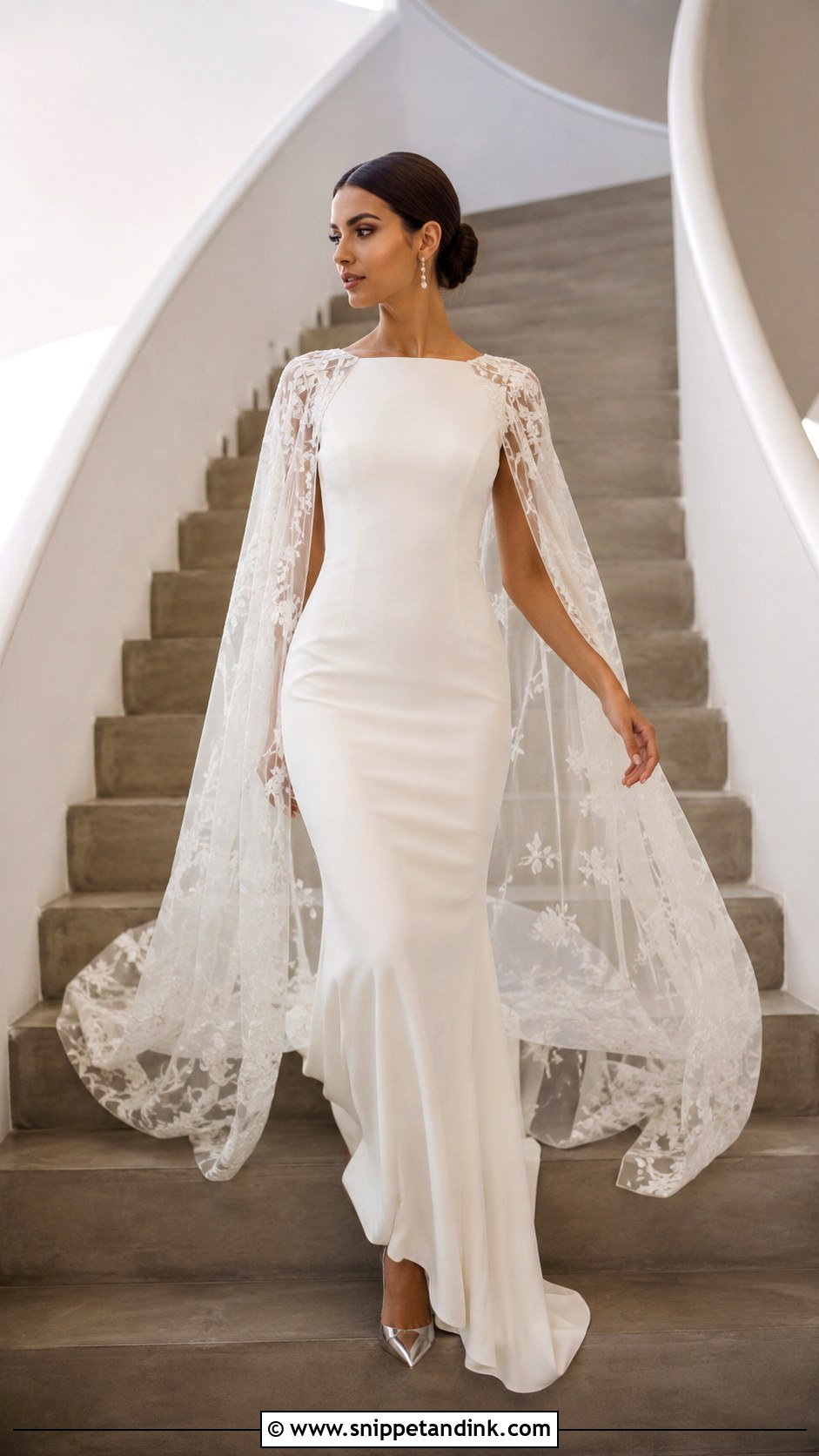 Cape Wedding Dress - Snippet and Ink - 20 Glam Wedding Dresses