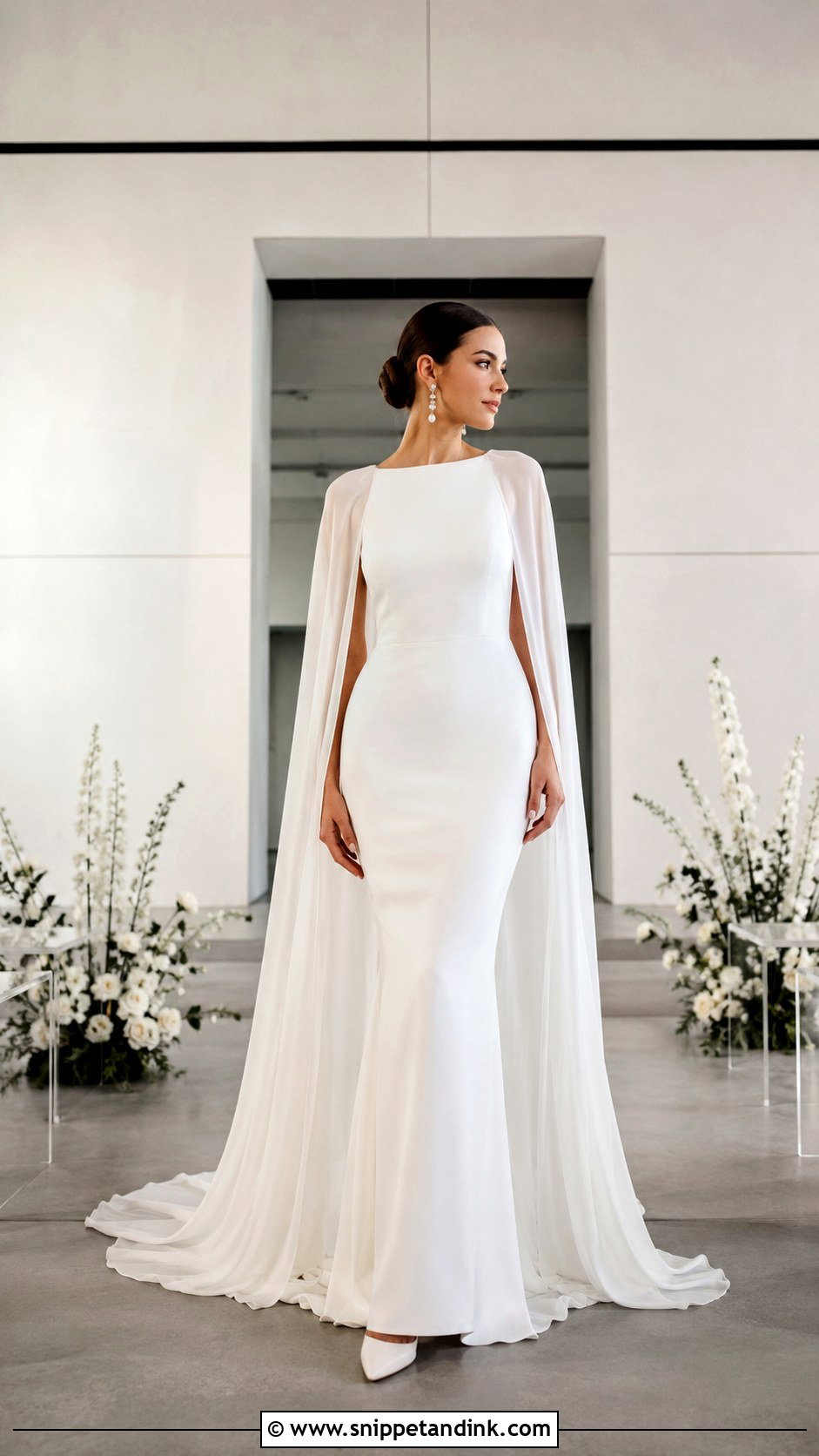 Cape Wedding Dress - Snippet and Ink - 20 Glamour Wedding Dress Ideas