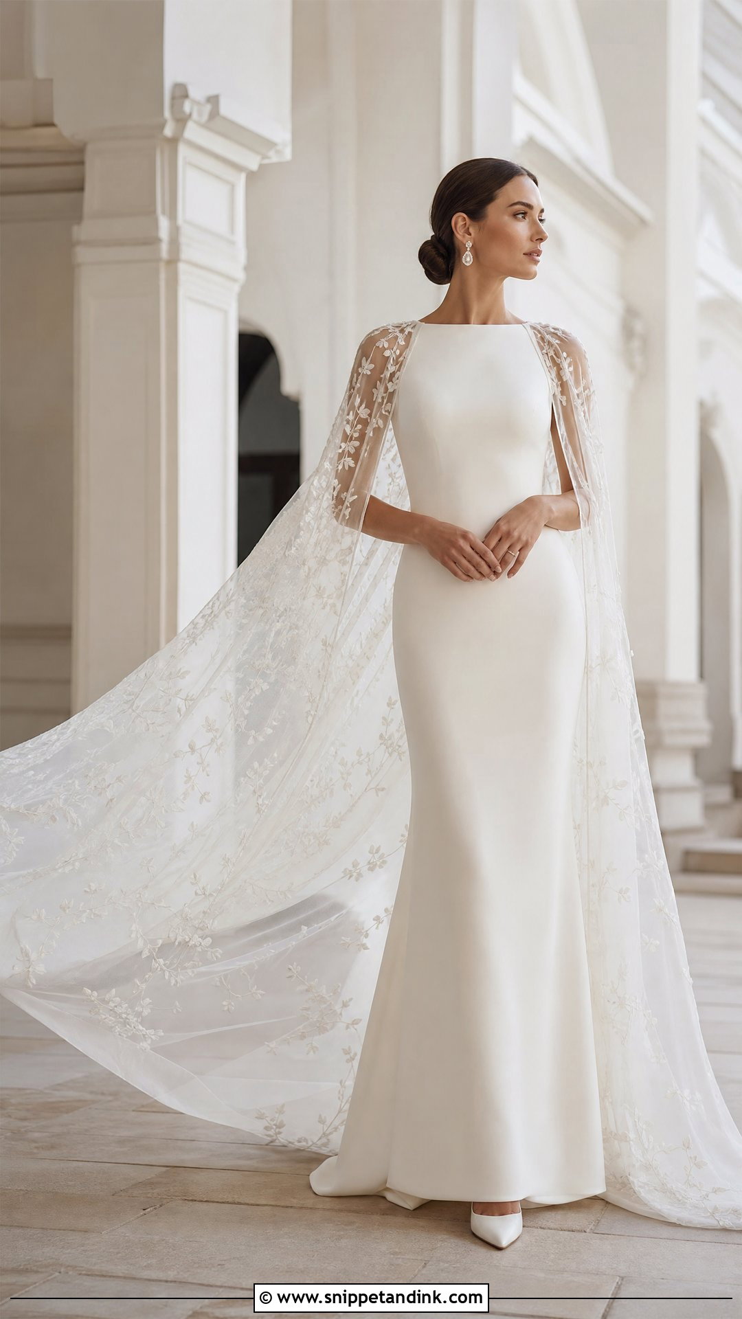 Cape Wedding Dress - Snippet and Ink - 20 She Said Yes to the Dress Ideas