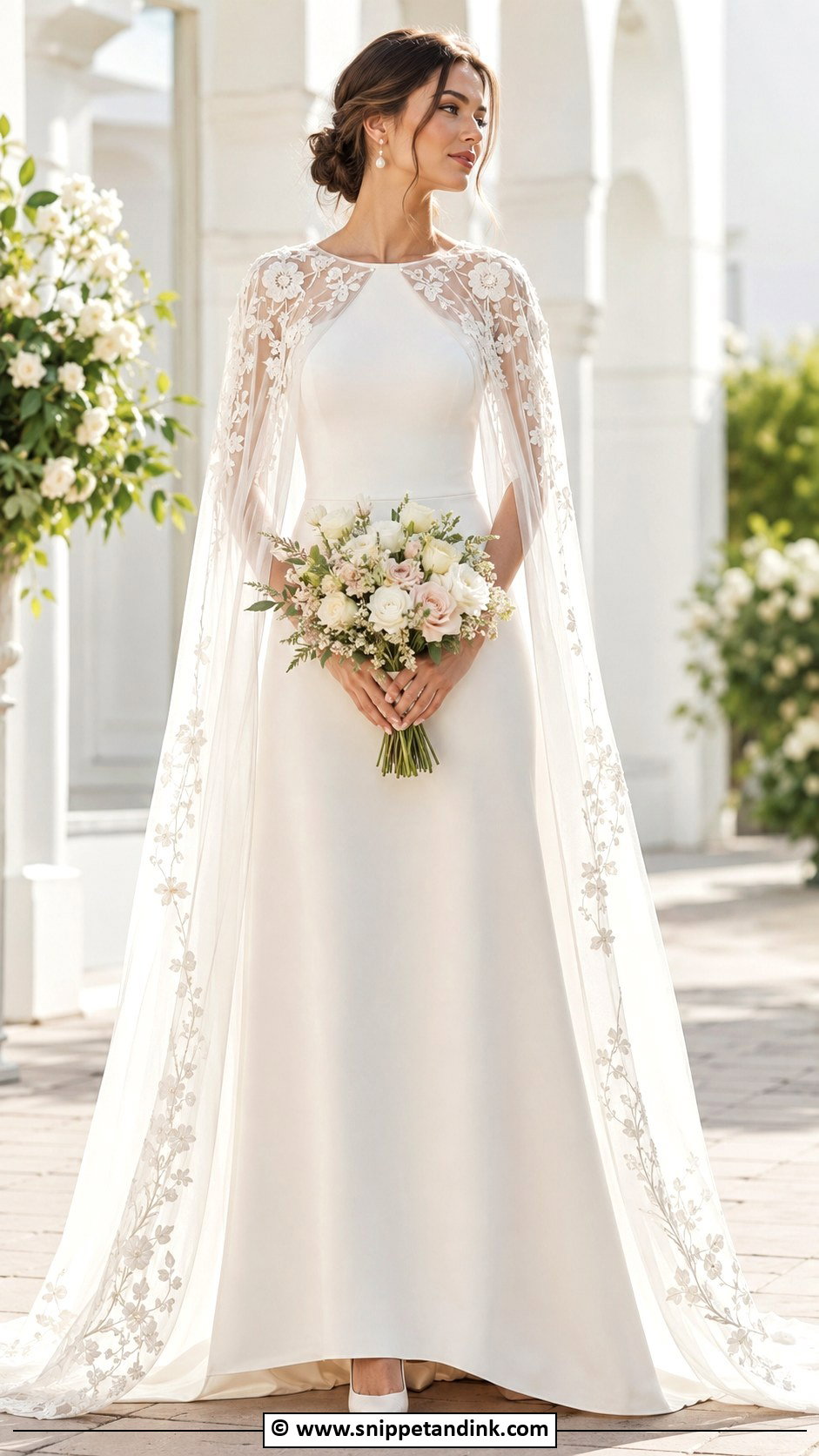 Cape Wedding Dress - Snippet and Ink - 25 Whimsical Wedding Dresses