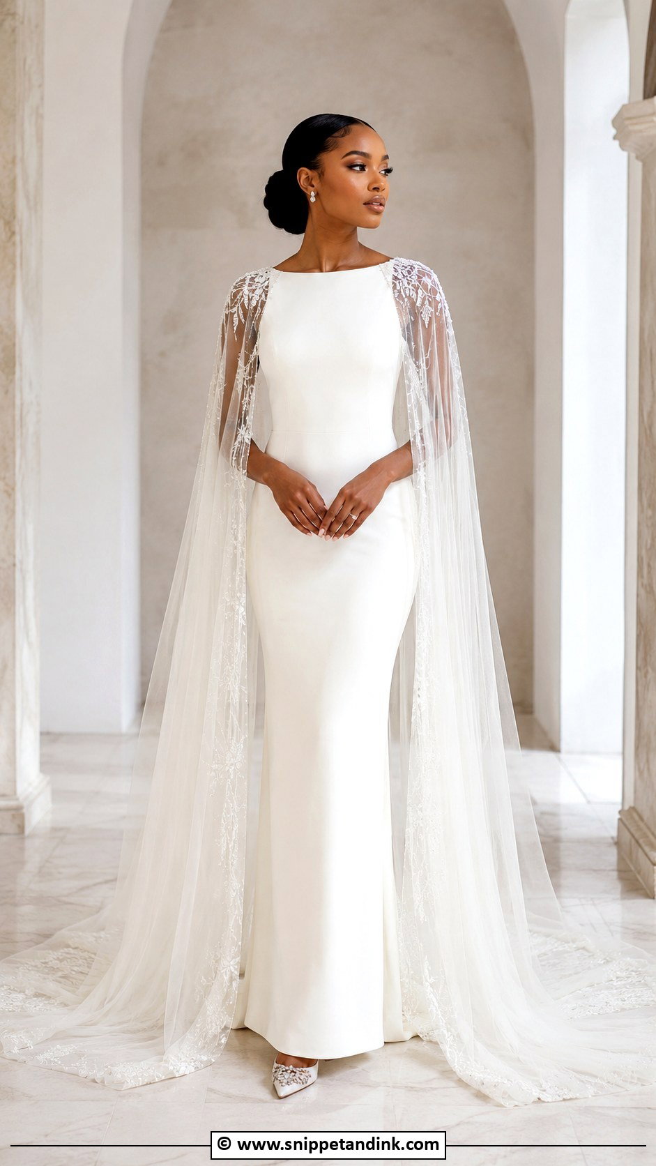 Cape Wedding Dress - Snippet and Ink - 30 Dream Wedding Dresses Black Women