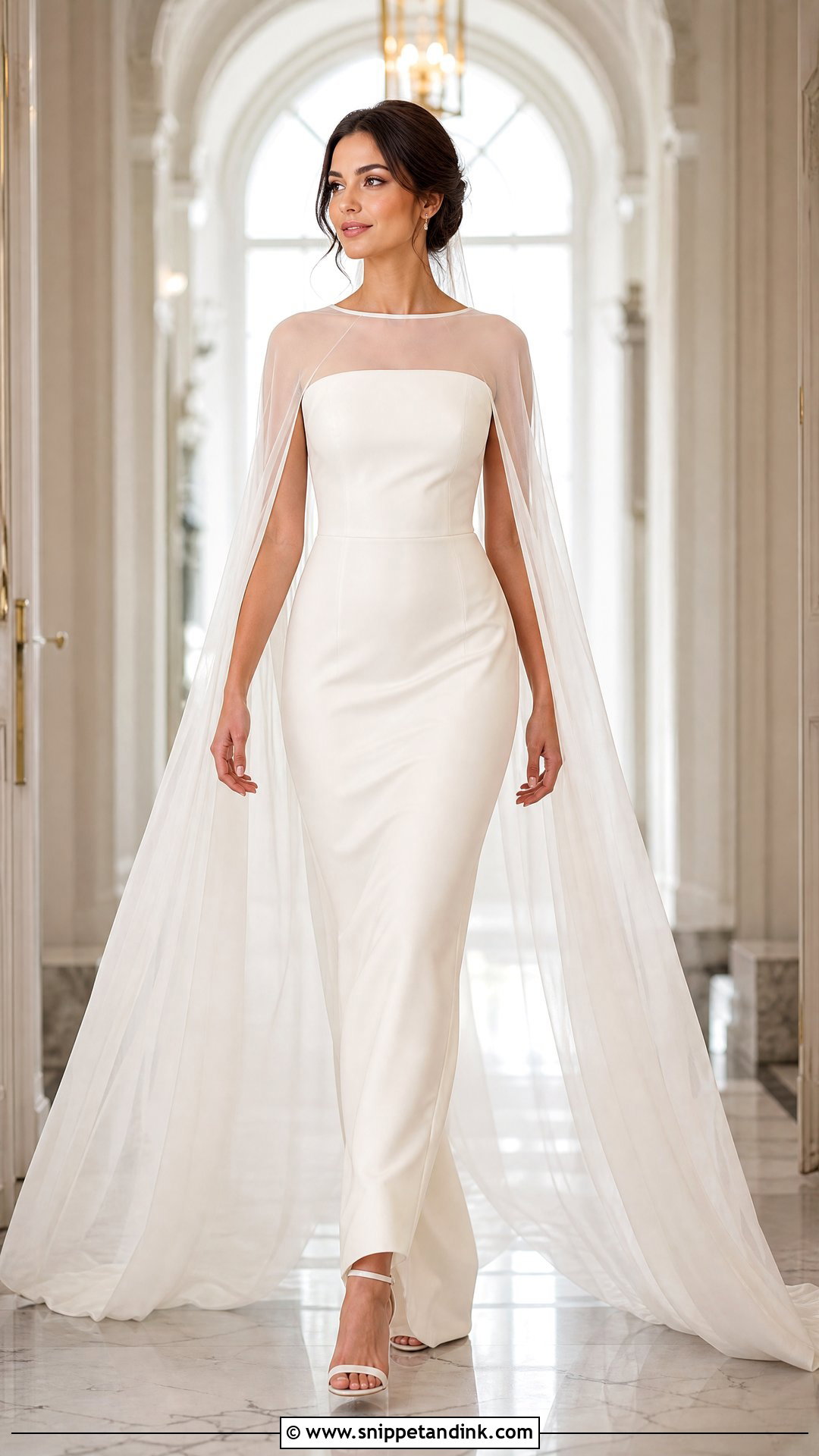 Cape Wedding Dress Outfit - Snippet and Ink - 25 Wedding Day Outfit Ideas