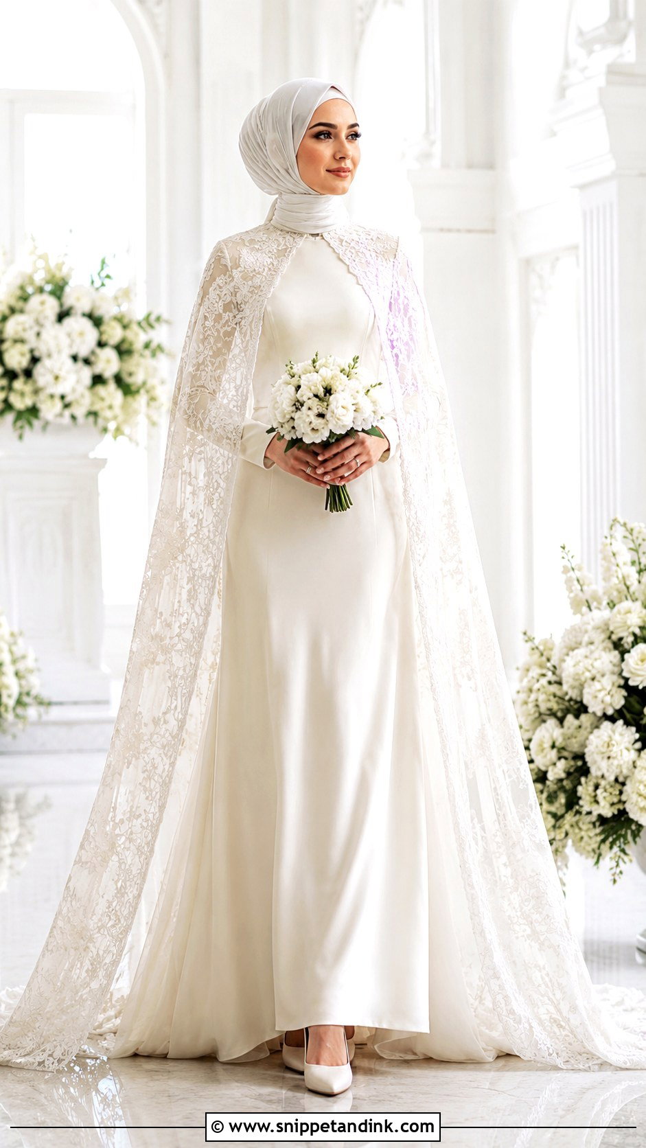 Cape Wedding Dress With Hijab - Snippet and Ink - 25 Hijab Do Wedding Ideas