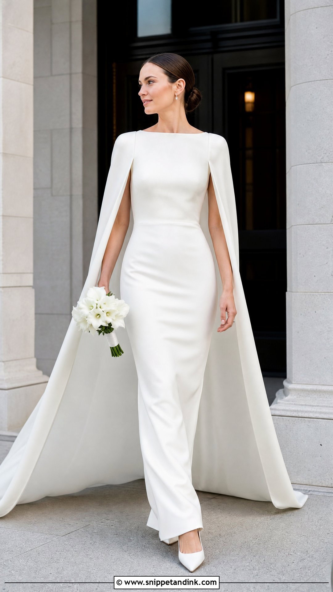 Cape Wedding Dress With Pointed Toe Shoes - Snippet and Ink - 25 Quirky Wedding Dress Ideas
