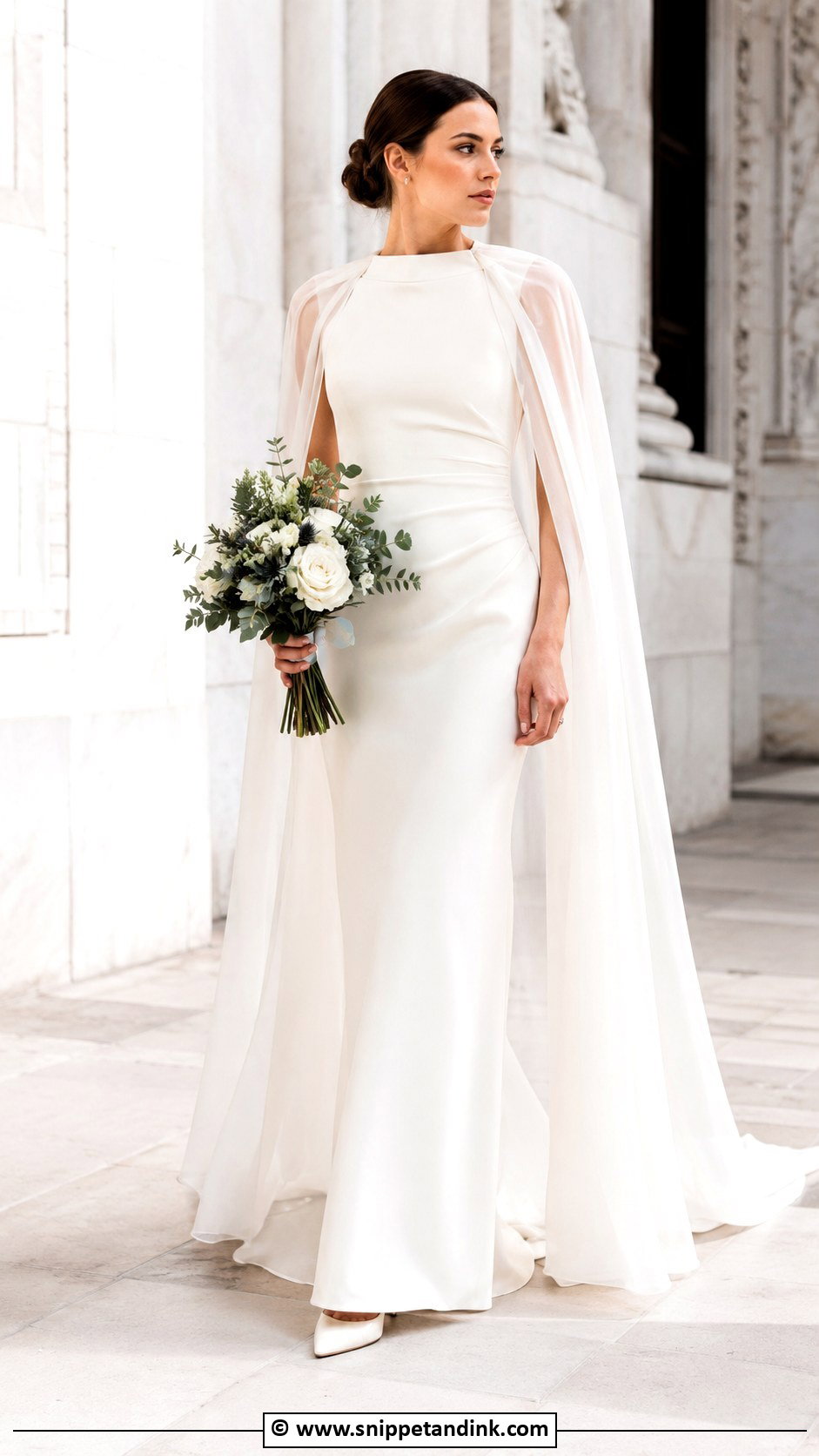 Cape Wedding Gown - Snippet and Ink - 35 Wedding Gowns