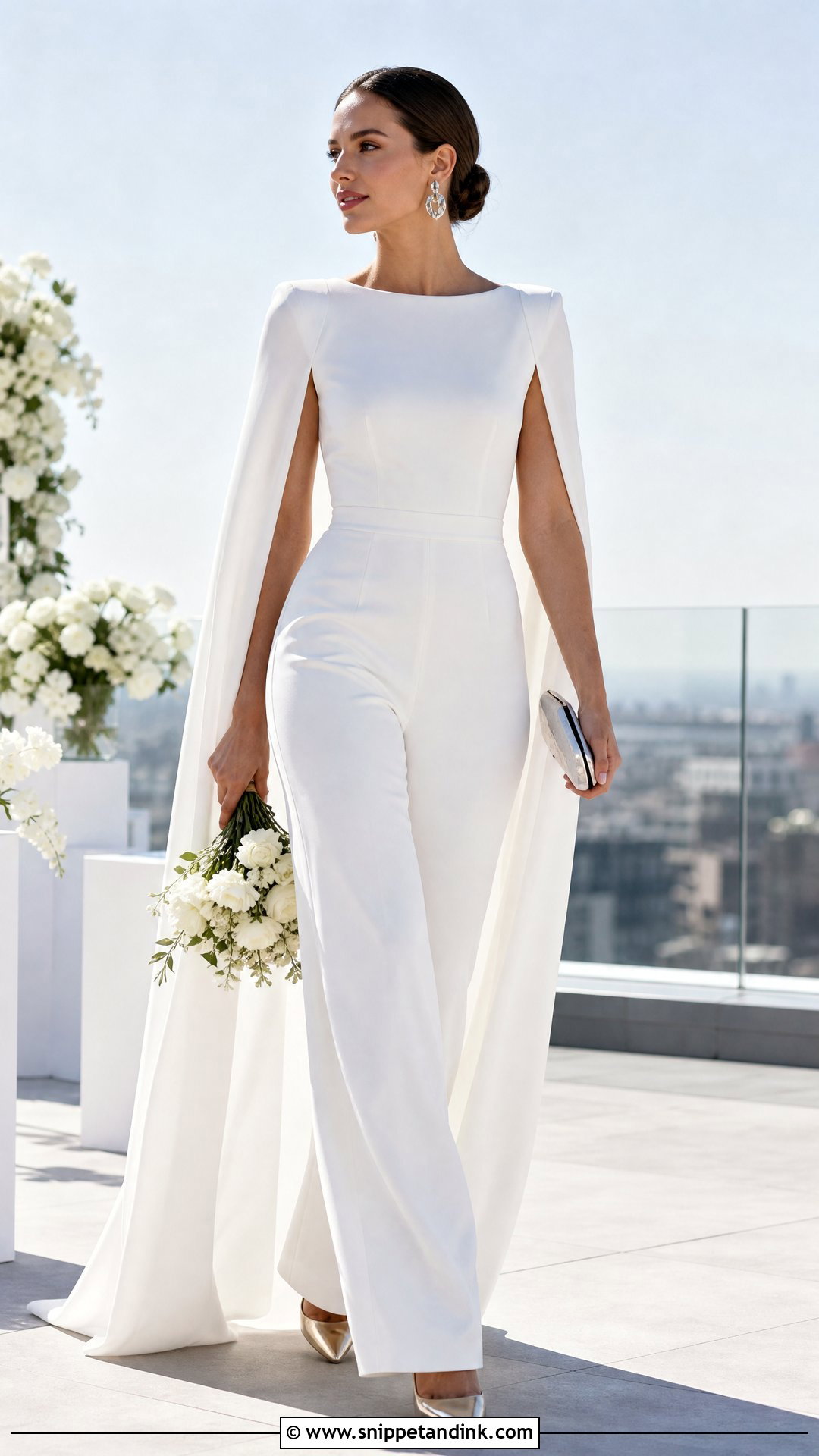 Cape Wedding Jumpsuit - Snippet and Ink - 20 Unique Nontraditional Wedding Dresses