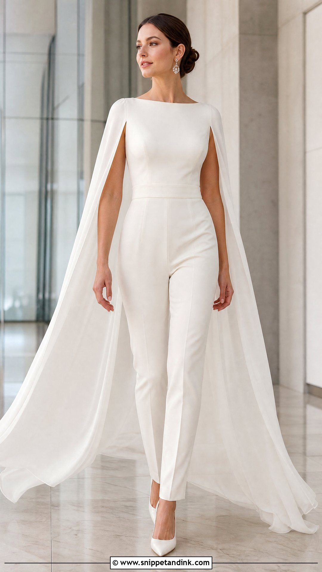 Cape Wedding Jumpsuit - Snippet and Ink - 20 Wedding Dress with Pants Ideas