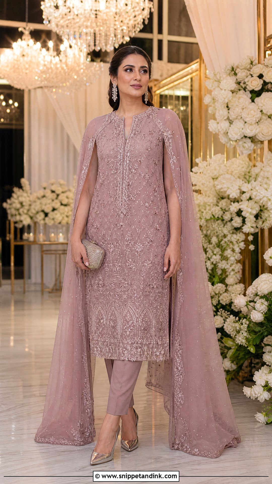 Cape Wedding Salwar Suit With Cigarette Pants - Snippet and Ink - 20 Wedding Salwar Suits Party Wear