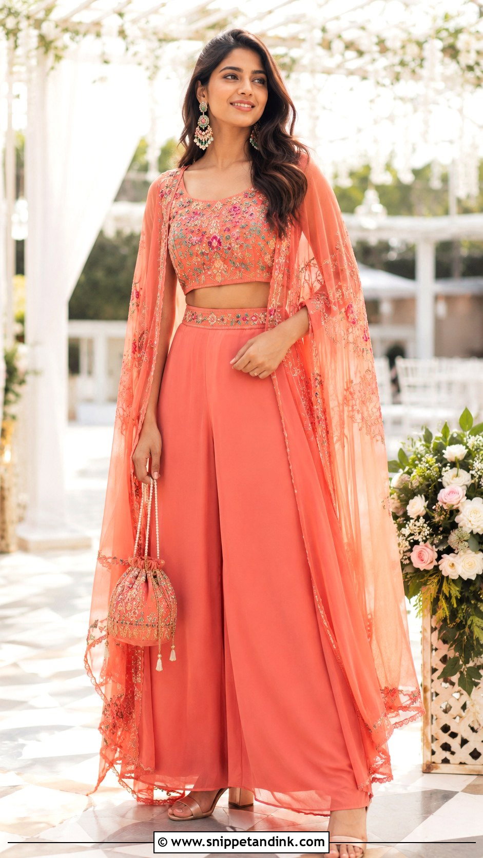 Cape and Palazzo Set for Mehandi - Snippet and Ink - 20 Dress for Mehandi Ideas