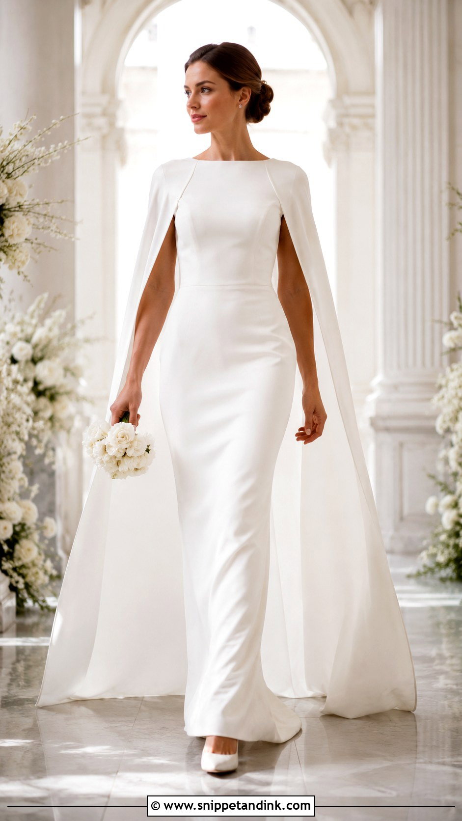 Carolina Herrera Cape Sleeve Wedding Gown - Snippet and Ink - 20 Carolina Herrera Wedding Dress Ideas