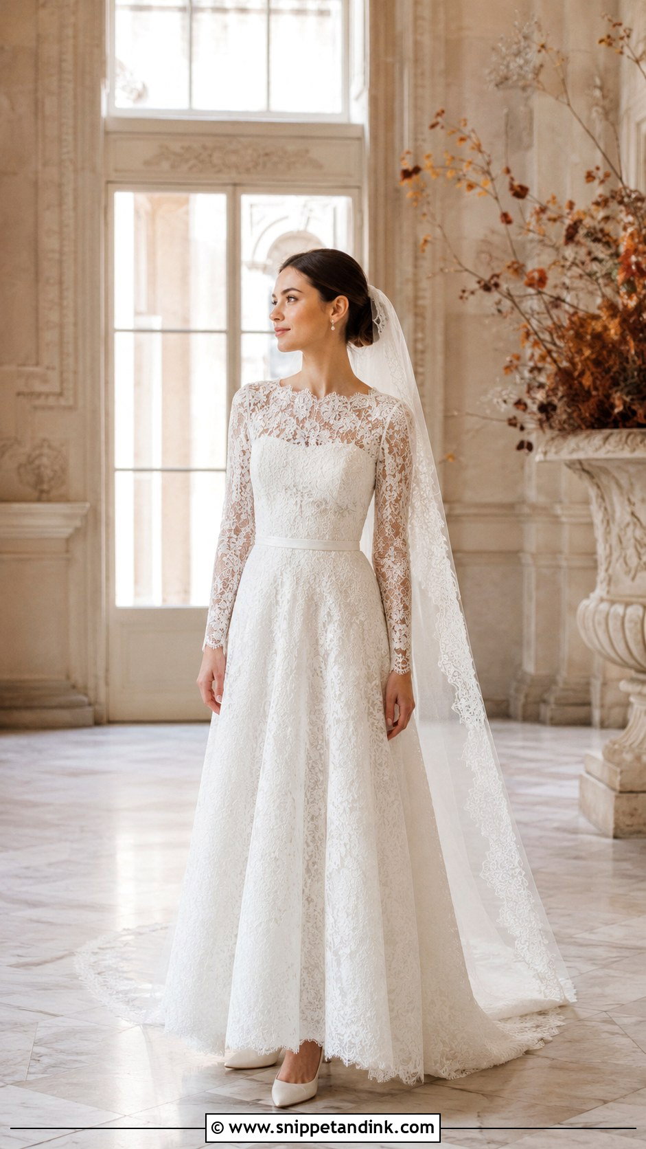 Carolina Herrera Long Sleeve Lace Gown - Snippet and Ink - 20 Carolina Herrera Wedding Dress Ideas
