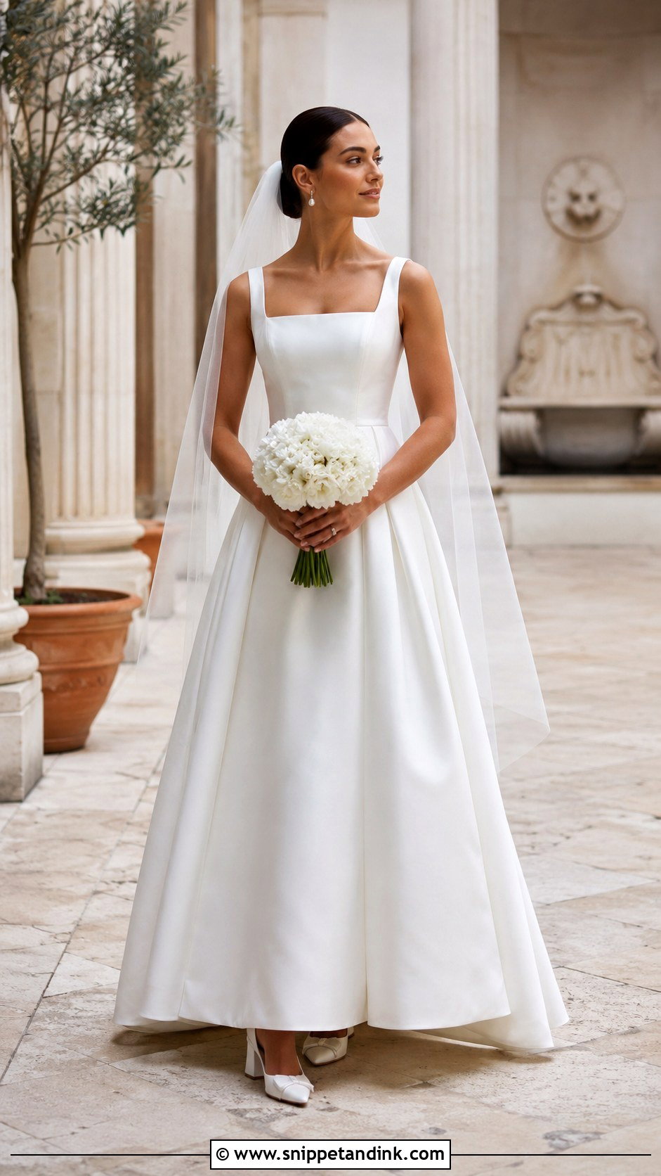Carolina Herrera Square Neck Wedding Dress - Snippet and Ink - 20 Carolina Herrera Wedding Dress Ideas