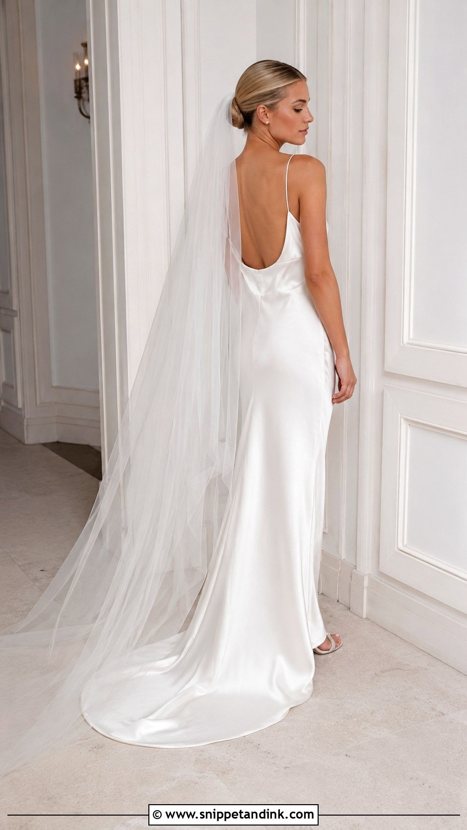 Carolyn Bessette Low Back Satin Wedding Dress - Snippet and Ink - 20 Carolyn Bessette Wedding Dress Ideas
