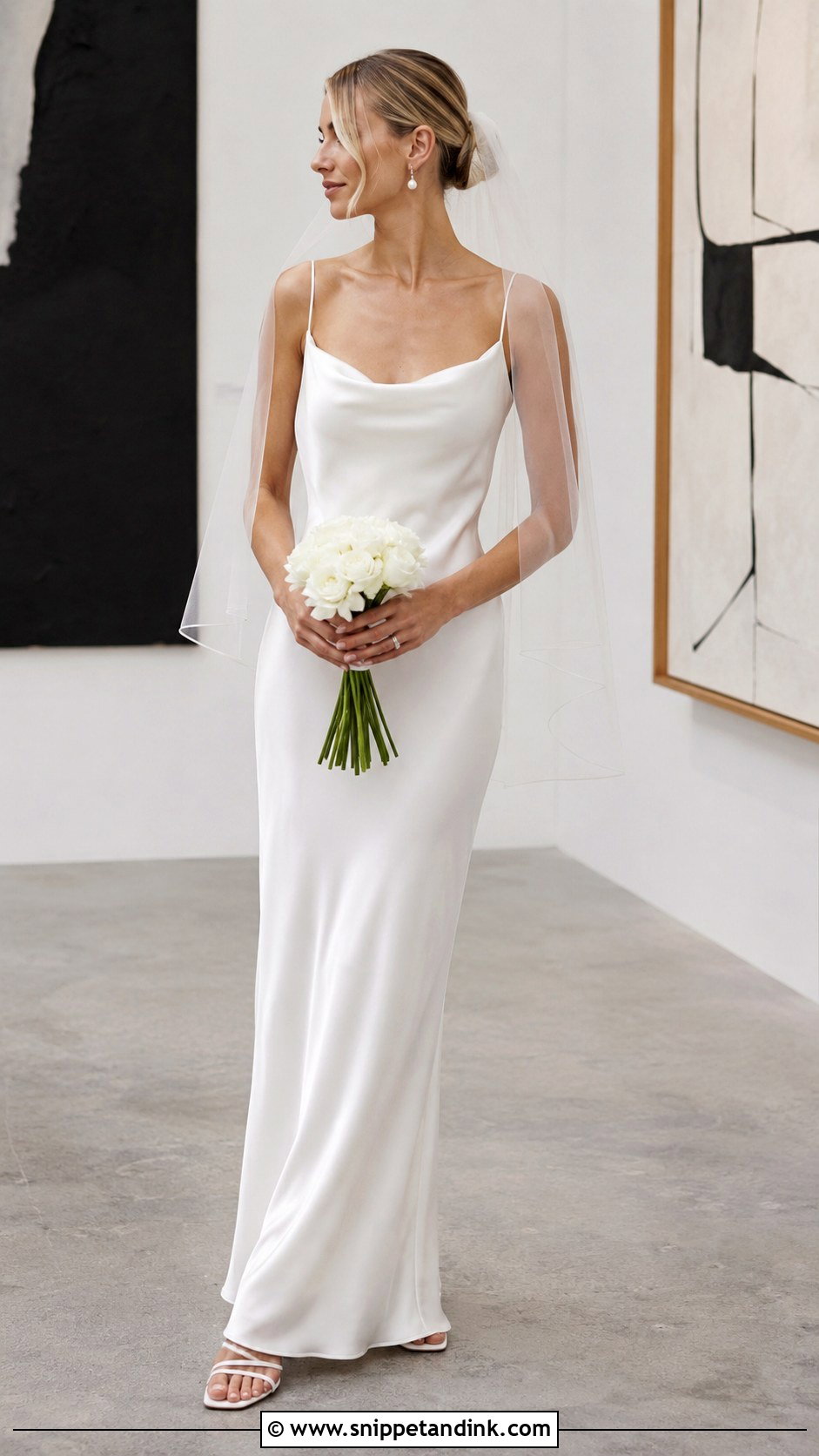 Carolyn Bessette Satin Slip Wedding Dress - Snippet and Ink - 20 Celebrity Wedding Dress Ideas