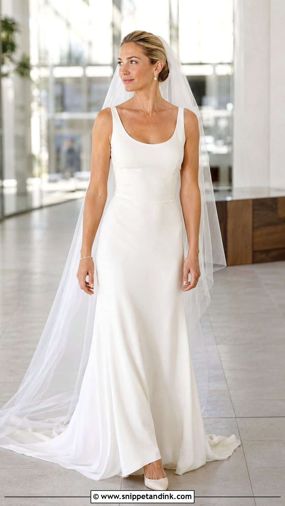 Carolyn Bessette Scoop Neck Wedding Dress - Snippet and Ink - 20 Caroline Bassett Wedding Dress Ideas