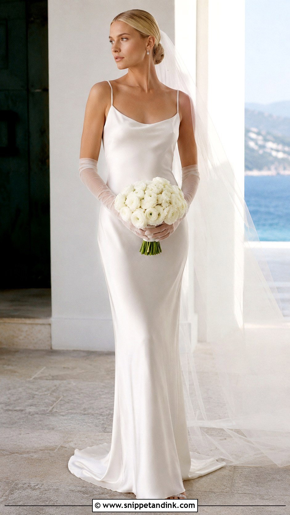 Carolyn Bessette Scoop Neck Wedding Dress - Snippet and Ink - 20 Carolyn Bessette Wedding Dress Ideas