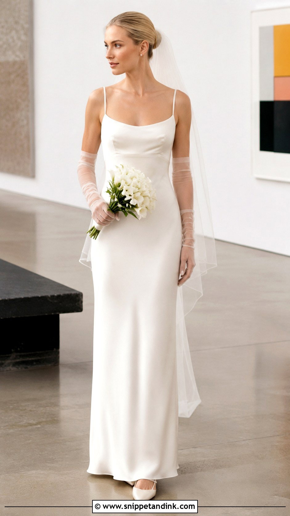 Carolyn Bessette Square Neck Wedding Dress - Snippet and Ink - 20 Carolyn Bessette Wedding Dress Ideas