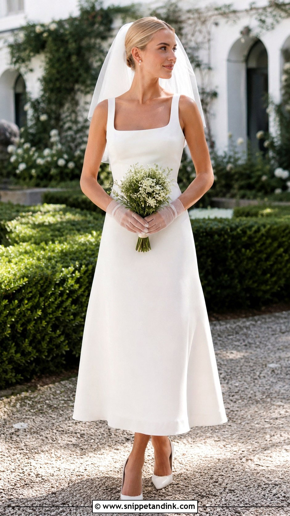 Carolyn Bessette Tea Length Wedding Dress - Snippet and Ink - 20 Caroline Bassett Wedding Dress Ideas