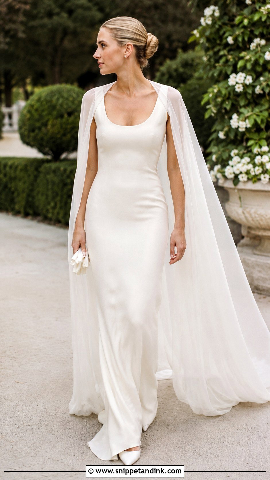 Carolyn Bessette Wedding Dress With Cape - Snippet and Ink - 20 Caroline Bassett Wedding Dress Ideas