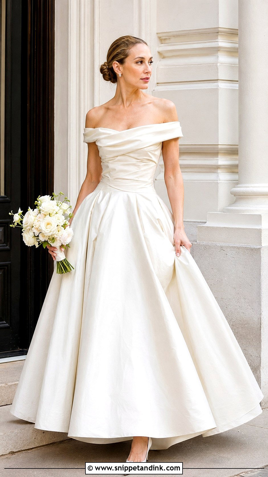 Carrie Bradshaw Off Shoulder Wedding Dress - Snippet and Ink - 25 Carrie Bradshaw Wedding Dress Ideas