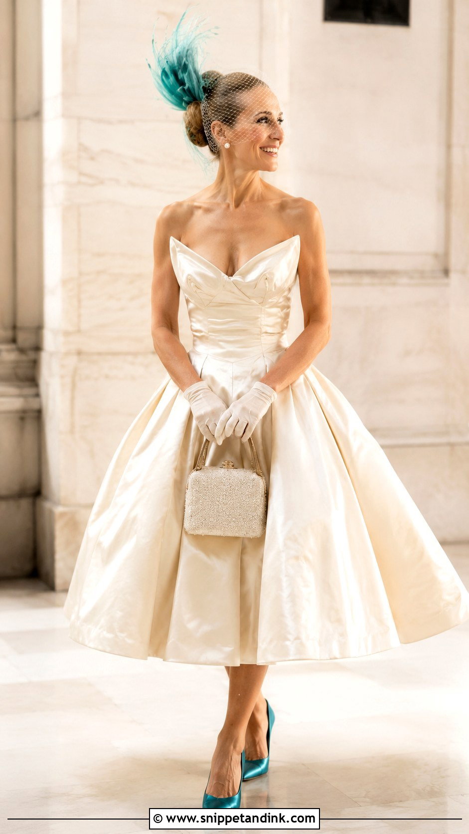 Carrie Bradshaw Tea Length Wedding Dress - Snippet and Ink - 25 Carrie Bradshaw Wedding Dress Ideas