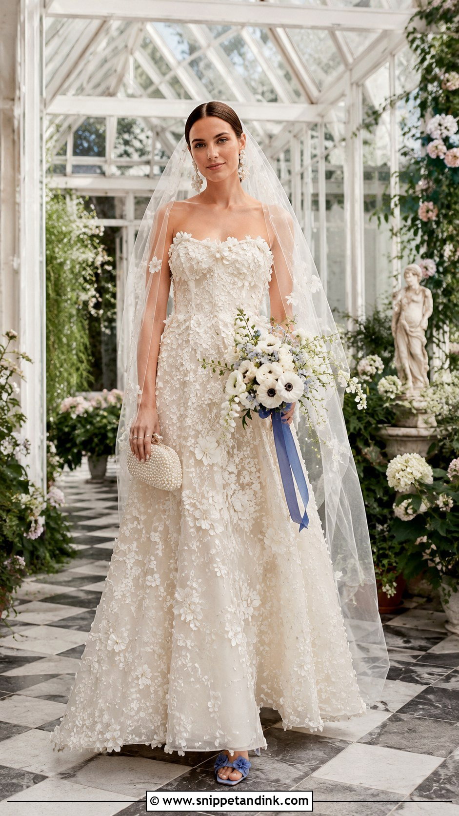 Carrie Floral Applique Wedding Dress - Snippet and Ink - 20 Carrie Wedding Dress Ideas