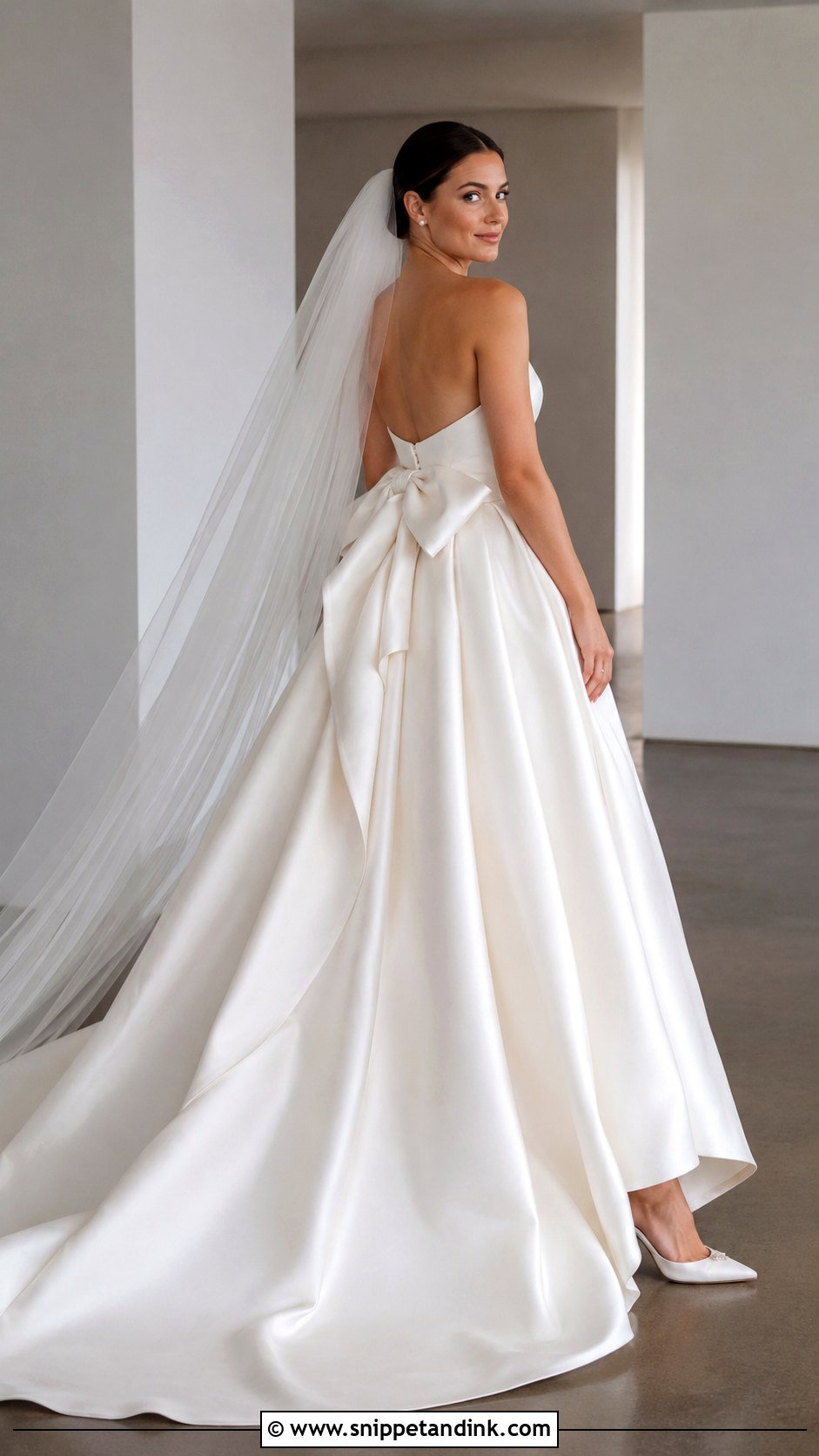 Casablanca Bridal Bow Back Satin Gown - Snippet and Ink - 20 Casablanca Bridal Ideas